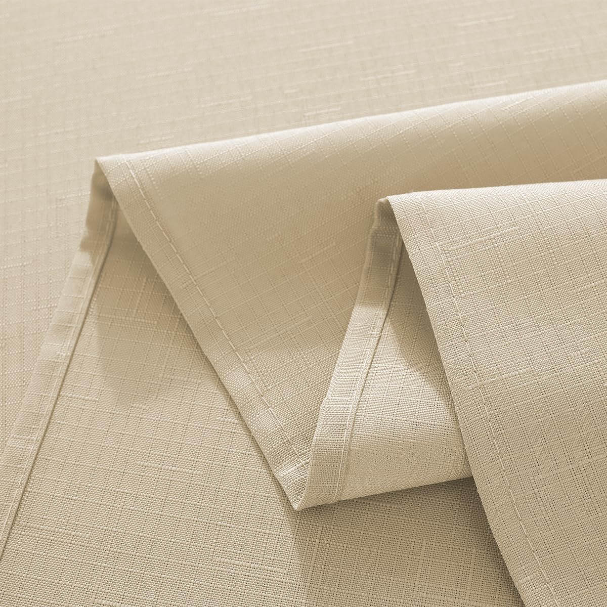 SASTYBALE Linen Tablecloth Rectangle Spillproof Table Cloth Wrinkle Resistant Washable Textured Linen Table Cover for Kitchen Dinning Parties Farmhouse Outdoor Beige 52" x 70"