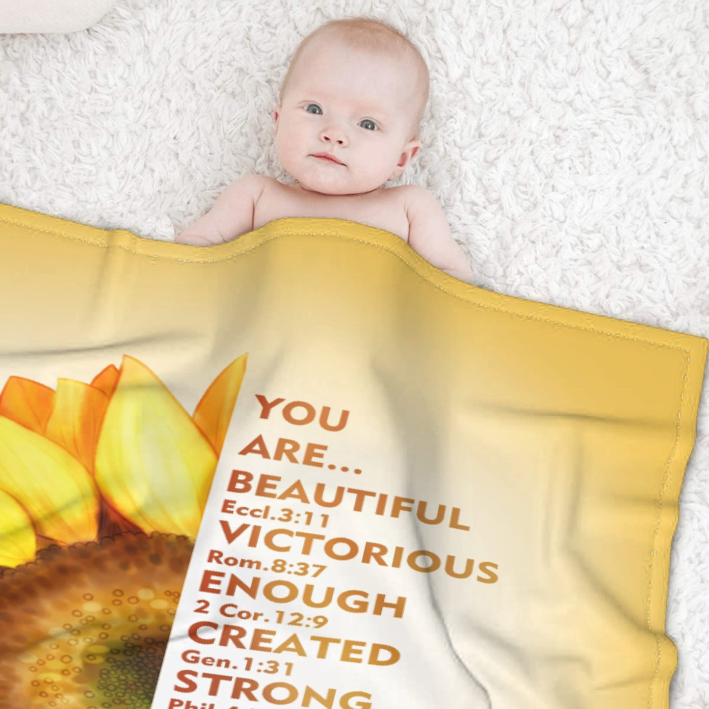 AMITAYUS Yellow Sunflower Prayer Blanket Bible Verse Healing Inspirational Sympathy Fleece Throw Religious Christian Gifts for Women Wife - Womens Gift Ideas - 40''x50''