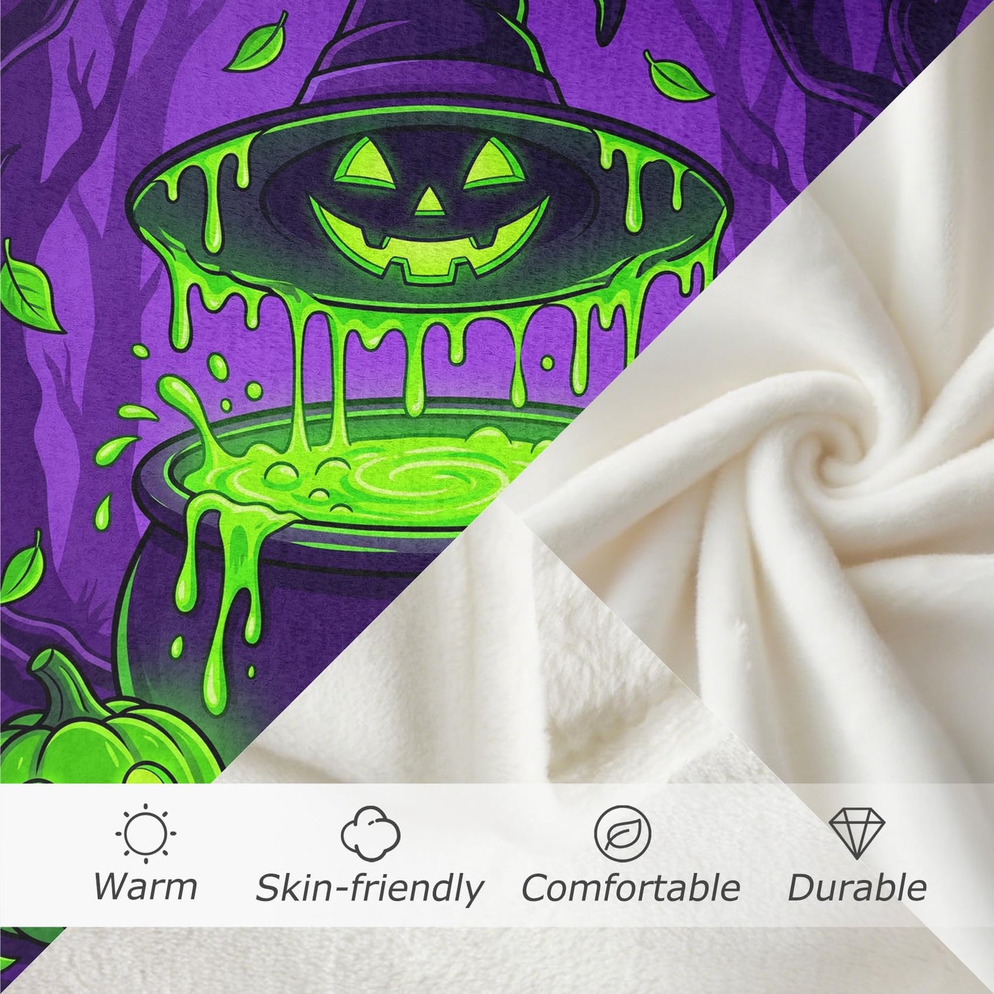 GEDAEUBA Pumpkin Blanket Halloween - Spooky Witchy Jack O Lantern Fleece Blanket Throw, Soft Cozy Blankets & Throws for Couch, Bed, and Sofa, 50x60 inches