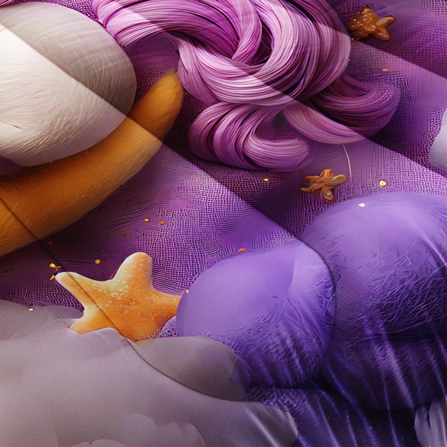 lneffble Purple Unicorn Full Bed Sheets and Comforter Set Kids Girls，Galaxy Unicorn Full Bedding Sets for Girls，with 1 Comforter with 2 Pillow Case
