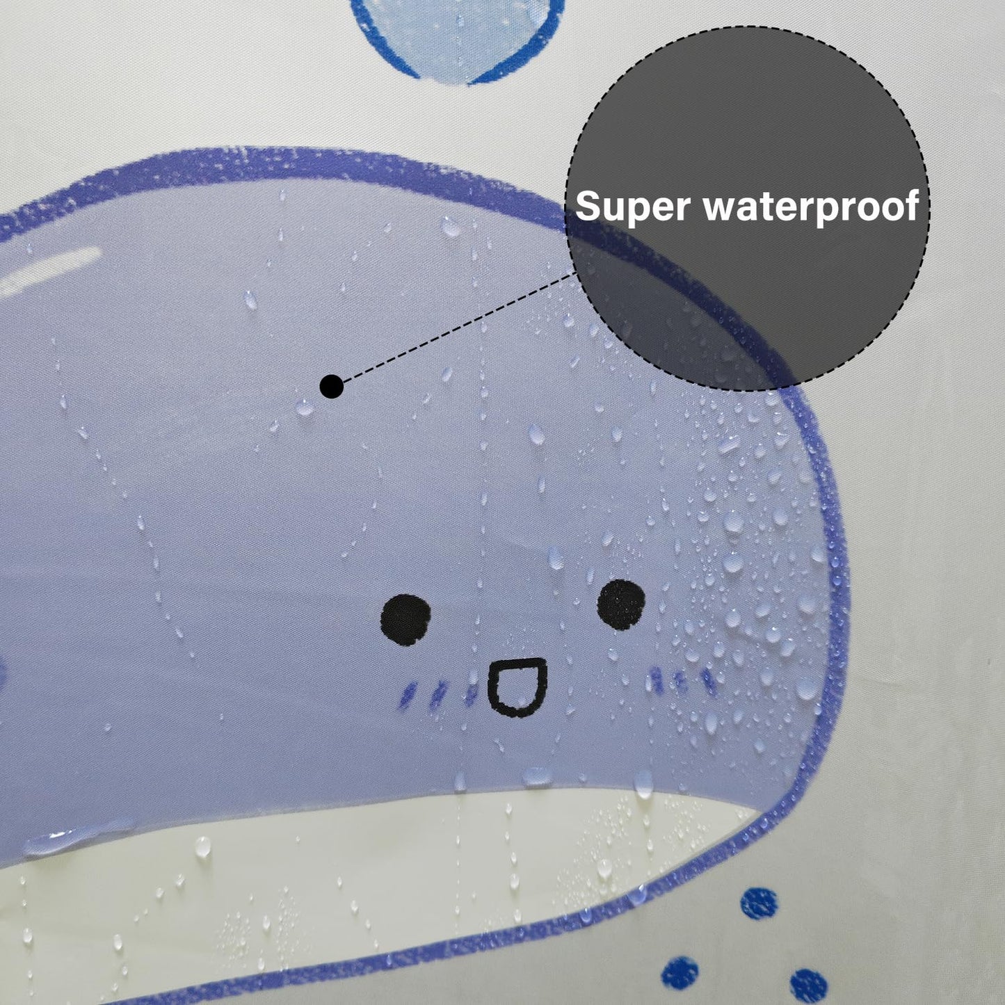 Plastic Shower Liner - Premium EVA 5G Shower Curtain Liner with Rustproof Grommets and 3 Weighted Magnets, Waterproof Shower Curtains for Bathroom (Baby Whale, 72" x 72")