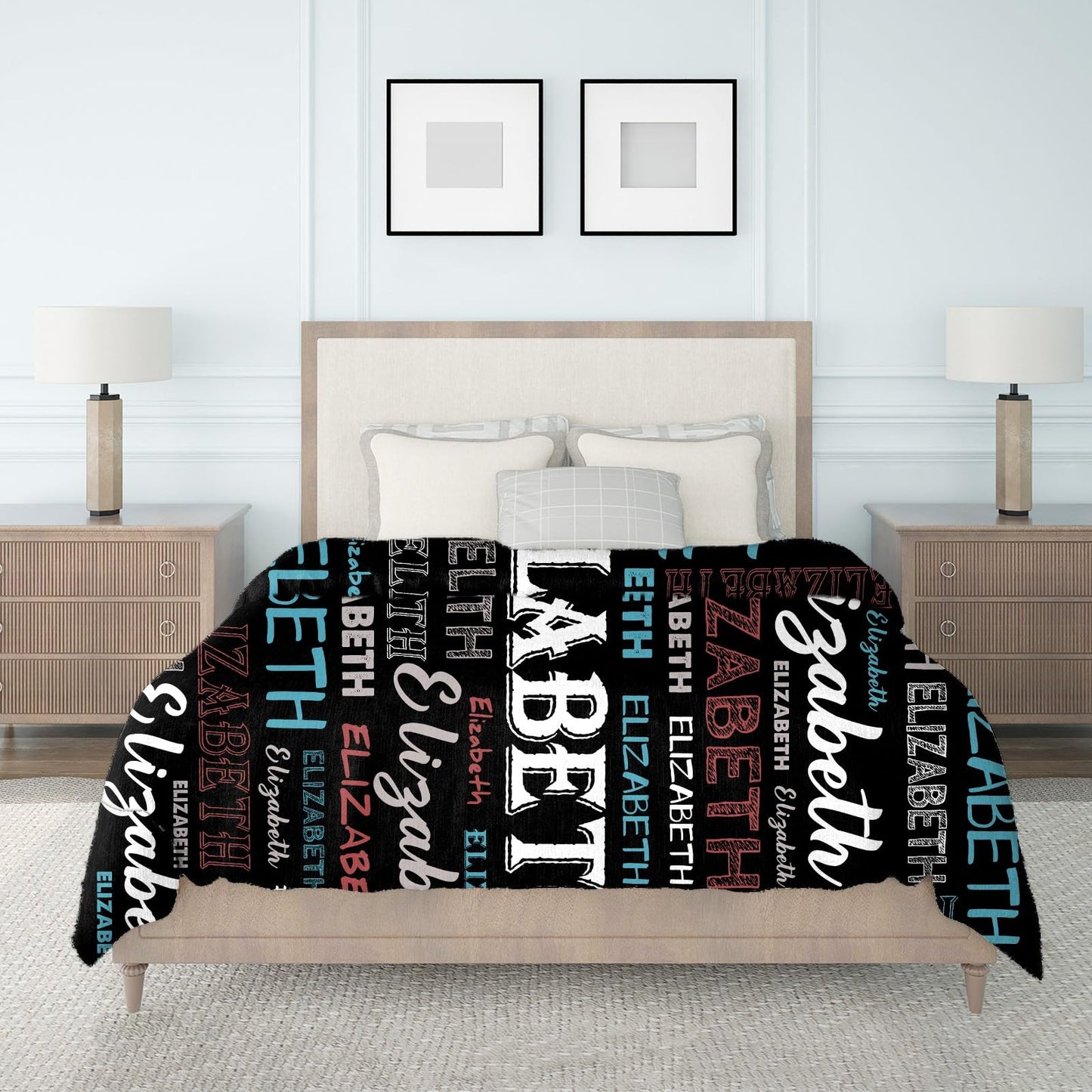 Custom Name Blanket, Personalized Throw Blanket with Names for Teen Girls Boys Kids, Customized Name Throw Blanket Customizable Gift for Kids Baby Adult Women Men Christmas Birthday - Printed in USA