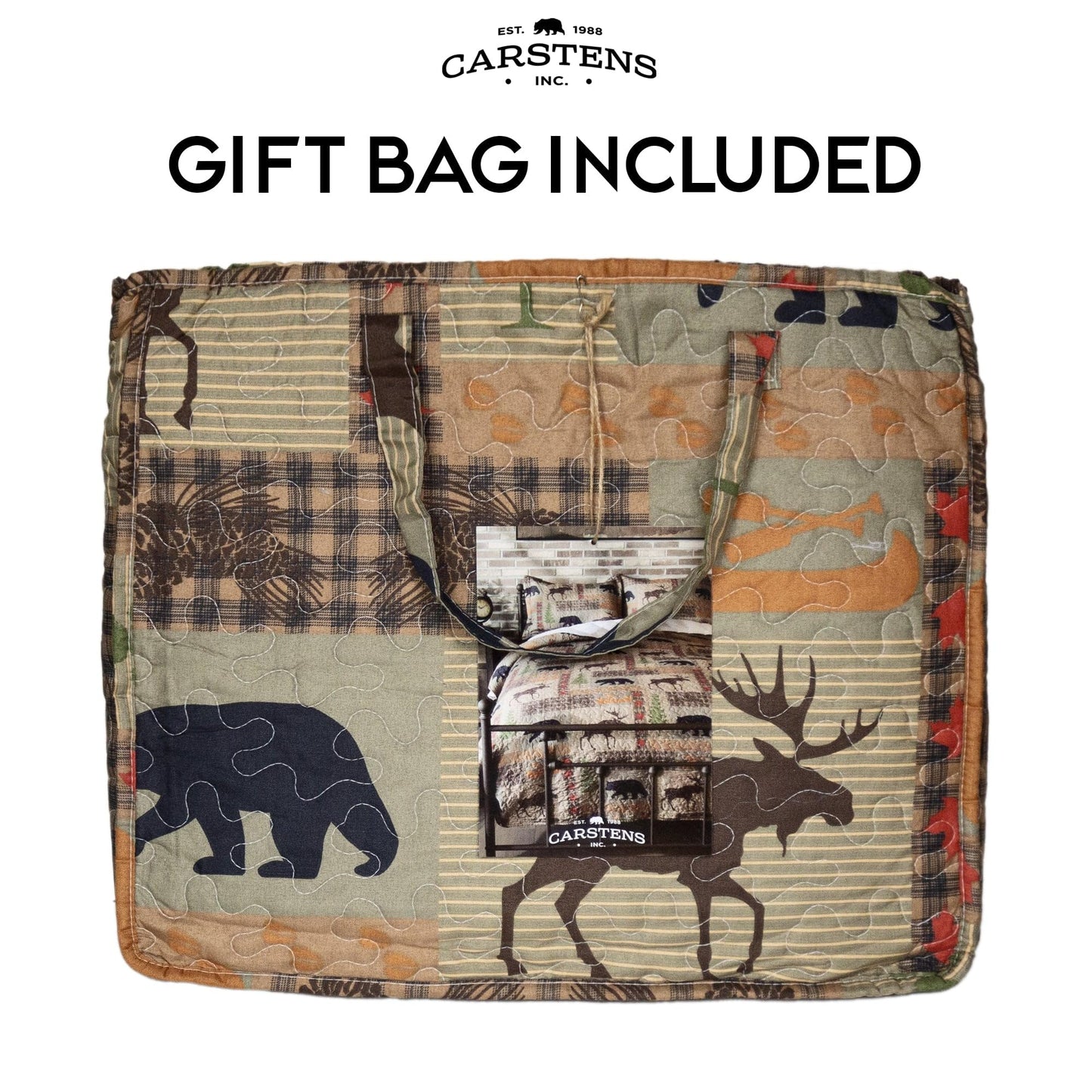 Carstens Rustic Cabin Country Bedding Set, 3-Piece Microfiber Quilt, Rustic Lake Country, King