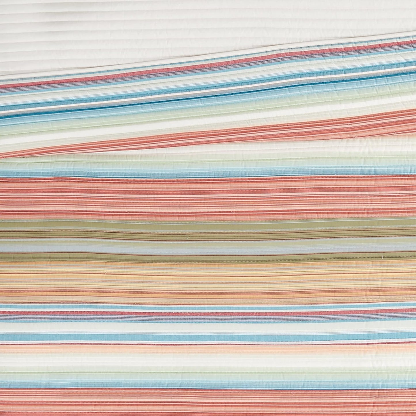 Oceanfront Resort Palm Beach Yarn Dye Stripe 2 Piece Twin Quilt Set, Coastal and Nautical Themed, Oeko-TEX Certified Confidence