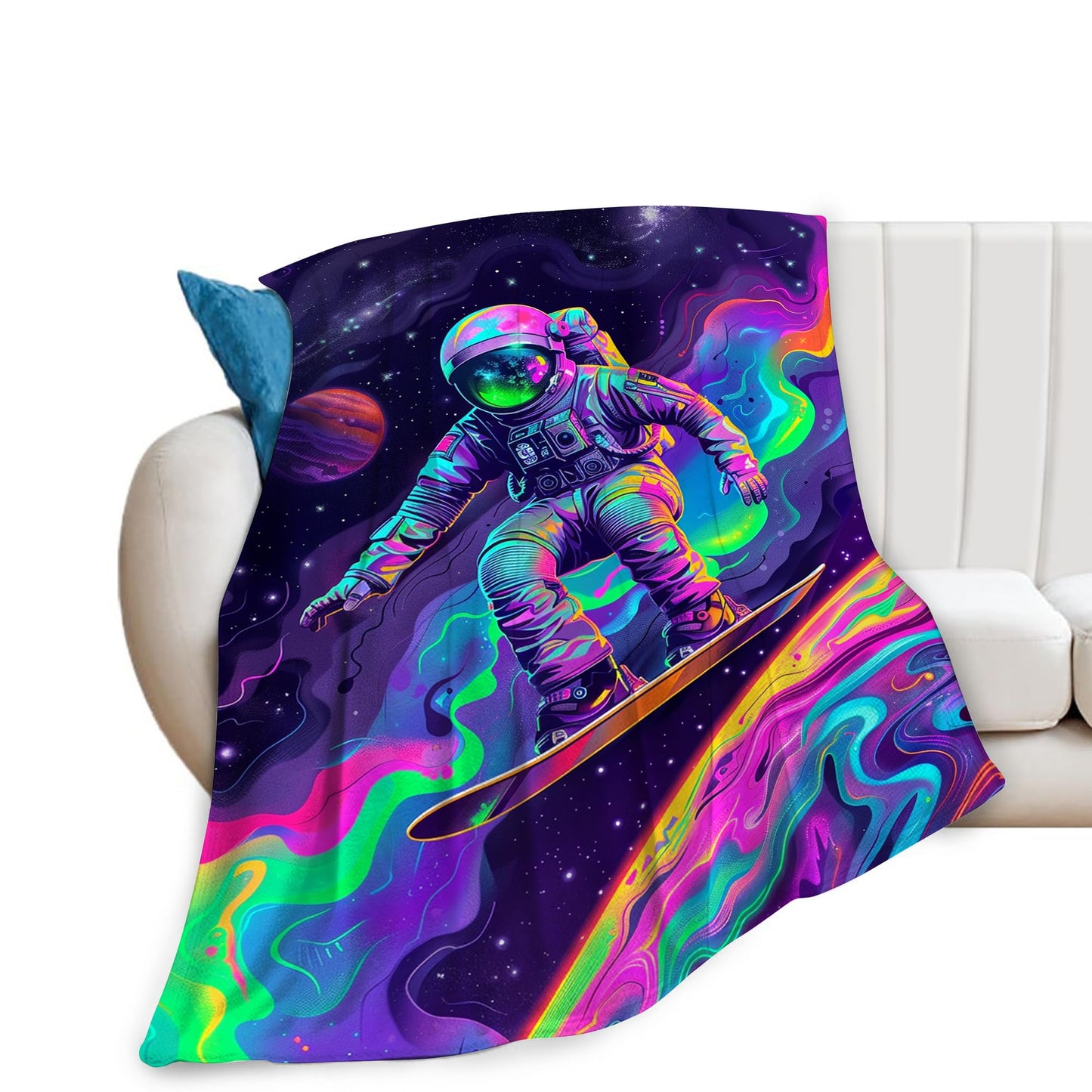 Astronaut Blanket Spaceman Throw Blanket Astronaut Gifts and Decor Fantasy Astronaut Blanket for Boys Girls Women Men Kids Adults Soft Warm Cozy Fleece Blanket for Couch Sofa Bed 50"x40"