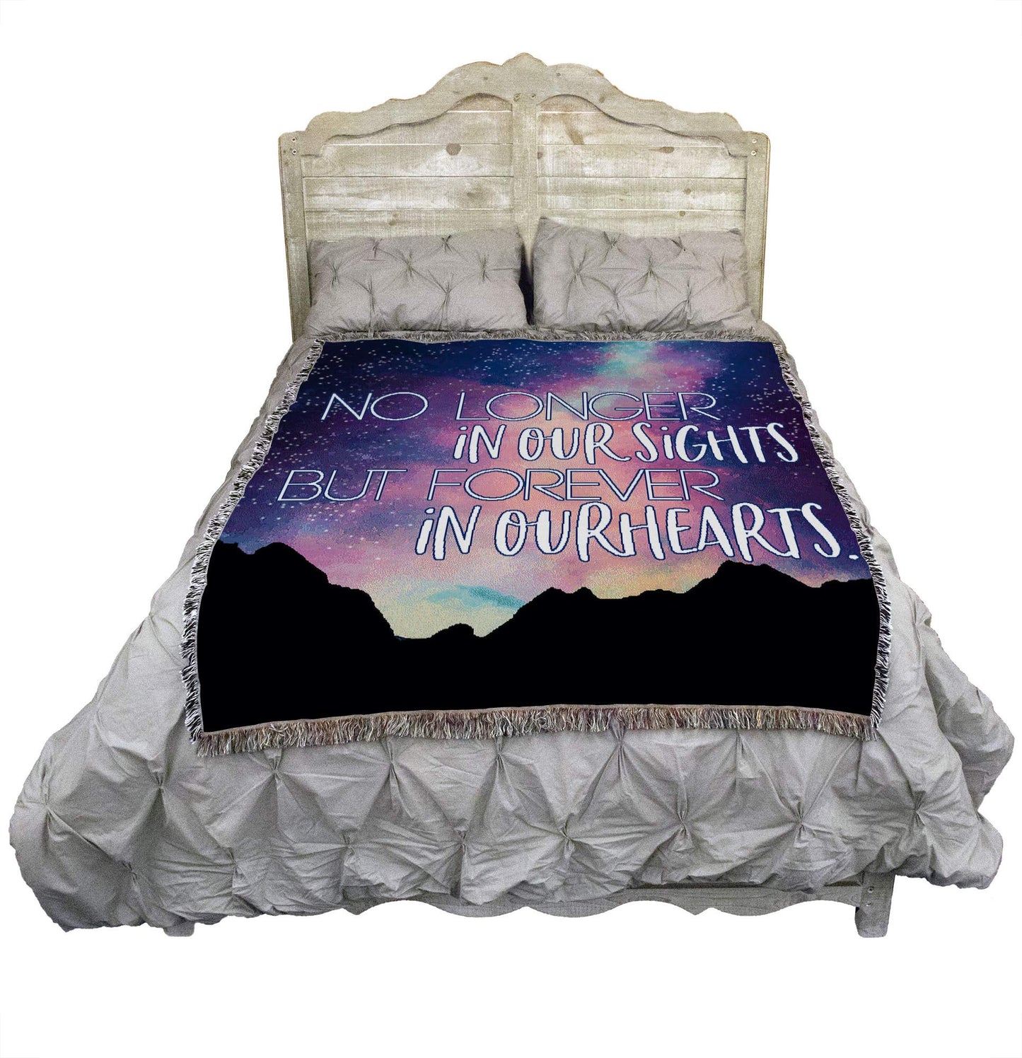 Pure Country Weavers No Longet in Our Sights But Forever in Our Hearts Blanket Mountains - Sympathy Bereavement Gift Tapestry Throw Woven from Cotton - Made in the USA (72x54)