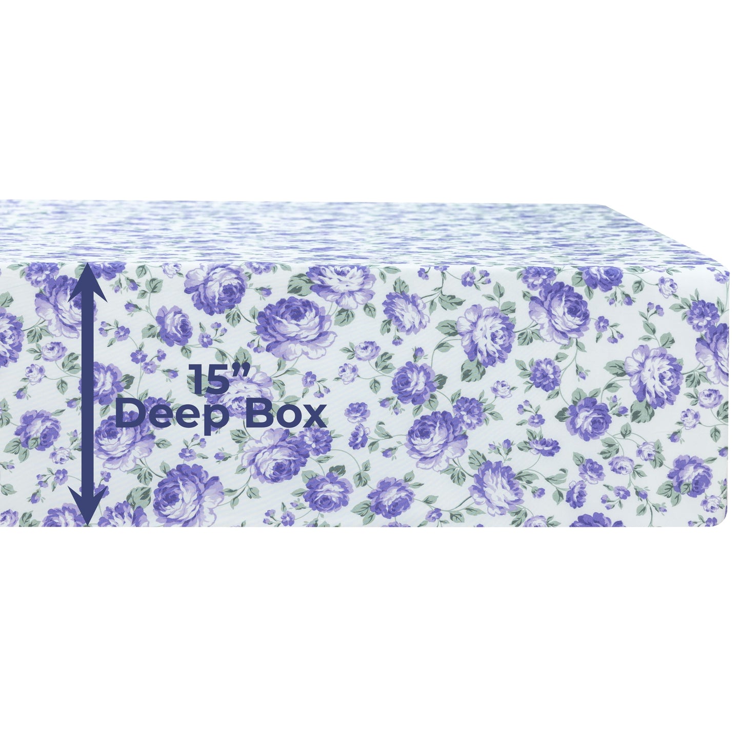 Dreamology Queen Sheet Set,4 Pieces Microfiber Sheet, Printed Sheet Set with Solid Cuffed Detail, Includes 1 Flat Sheet,1 Deep Pocket Fitted Sheet and 2 Pillowcases, Queen Bed Sheets (Purple Blossom)