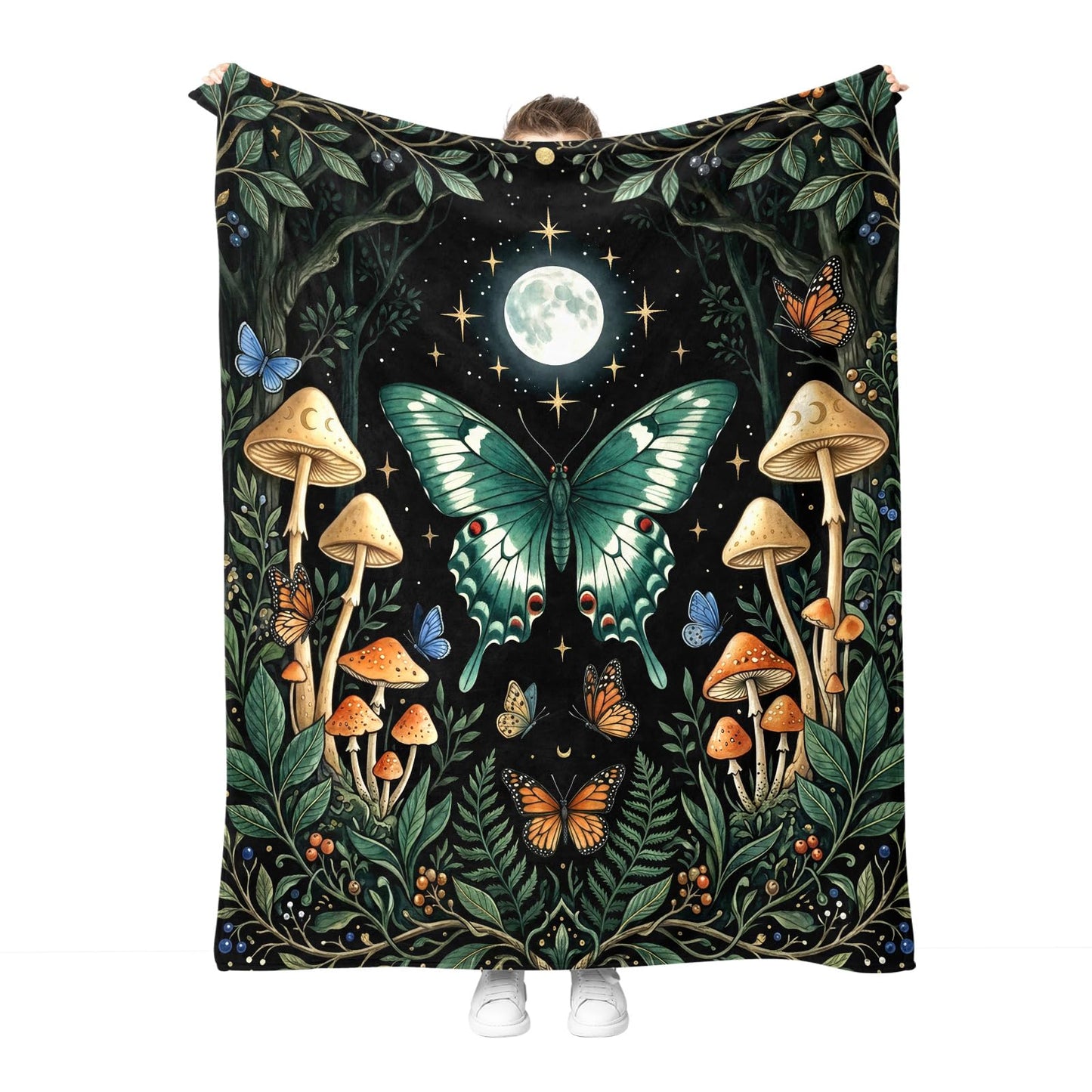 Hohoto Butterfly Throw Blanket, Birthday for Women Girls Teens, Soft Cozy Polyester Blanket for Couch Sofa Bed, Lightweight Warm Decorative Throw for Living Room Bedroom,50"x60"