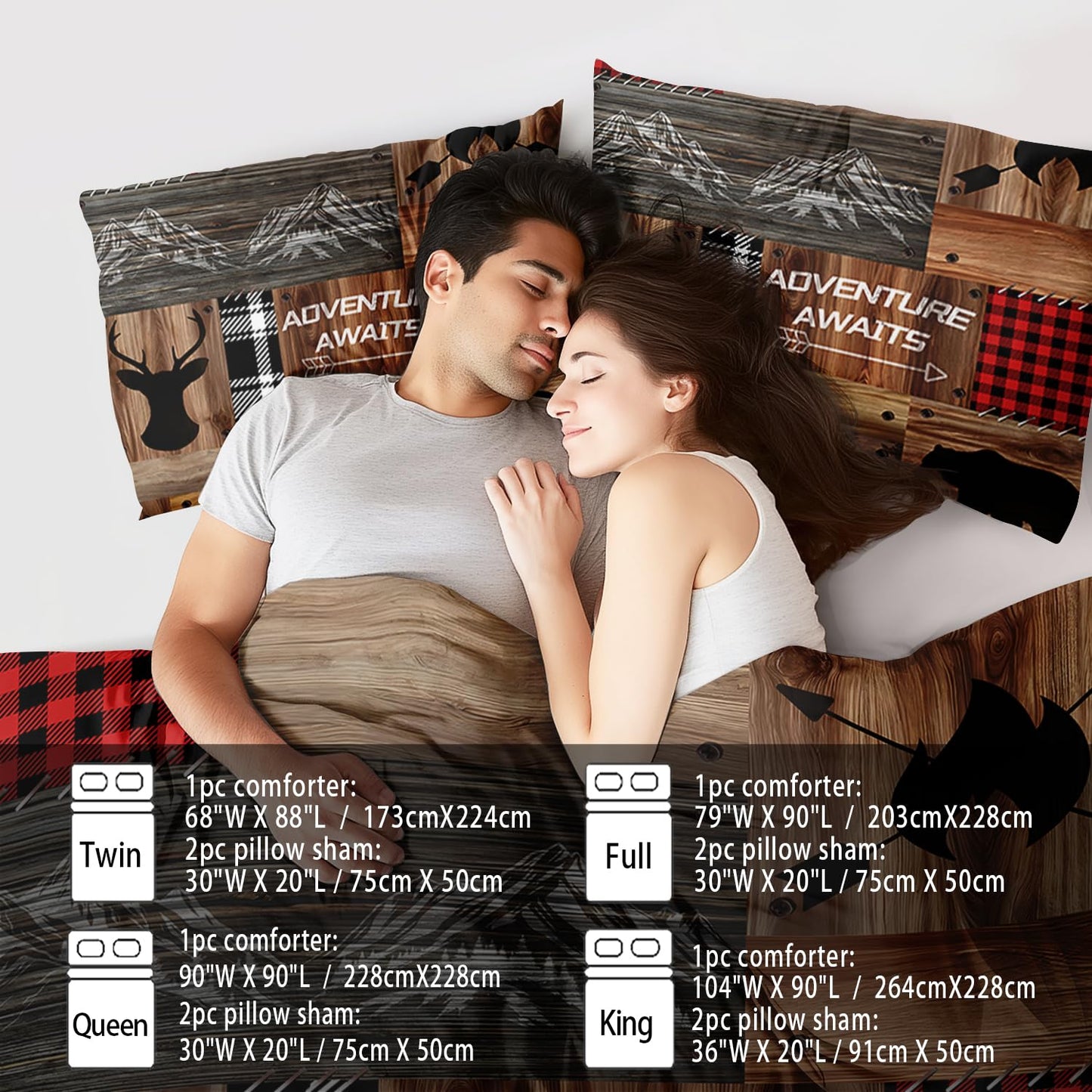 llyxsesty Hunting Comforter Set King for Boys Bear and Deer Bedding Set Boys Hunter Camo Comforter King Quilt Hunter Bedroom Decor Animal Bedding Wild Animal Bed Decor