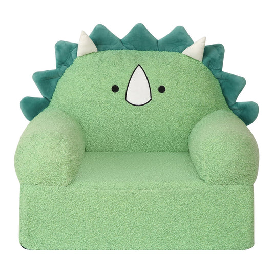 MOMCAYWEX Comfy Toddler Chair, Snuggly Kids Armchair, Green Dinosaur