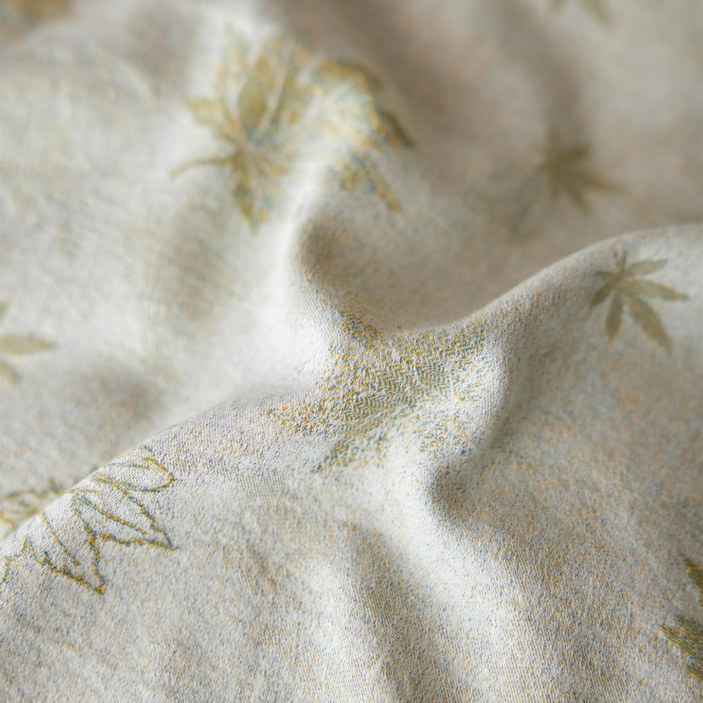 mixinni Yarn-Dyed Jacquard Duvet Cover King, Green Botanical Leaf Print 3-Piece Bedding Set with Wide Edge Piping, Soft Breathable Double Layer Gauze for All Seasons (1 Duvet Cover + 2 Pillowcases)