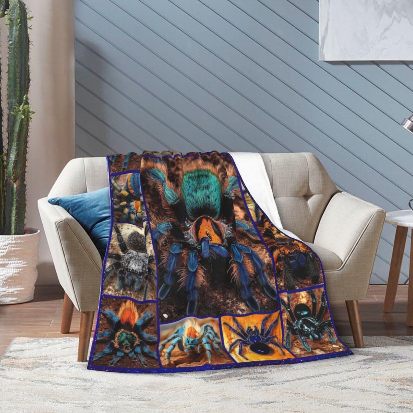 Spider Blanket Spider Decor Cozy Animal Throw Super Soft Plush Flannel Fleece Blanket Gift for Kids Adults Men Women Ultra Warm & Lightweight Flannel, 50"X40"