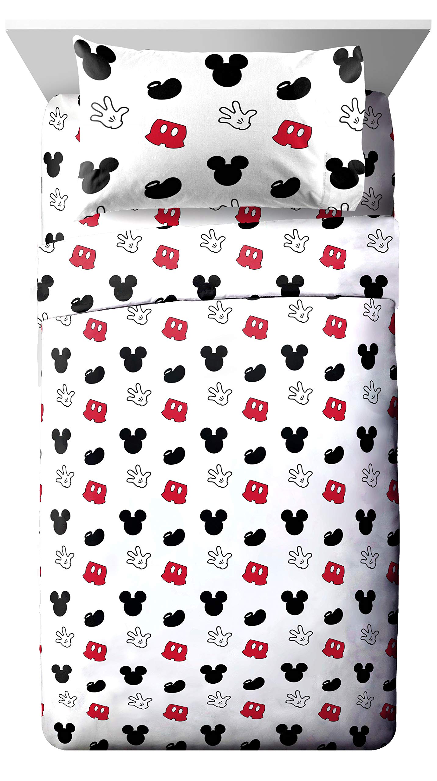Jay Franco Disney Mickey Mouse Cute Faces 5 Piece Full Bed Set - Includes Comforter & Sheet Set - Super Soft Fade Resistant Polyester - (Official Disney Product)