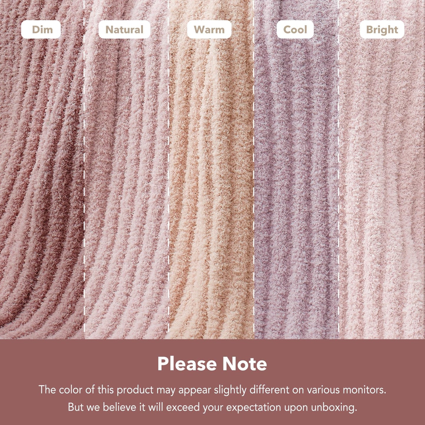 Snuggle Sac Summer Pink Throw Blanket for Couch, Soft Cozy Ribbed Fluffy Blankets for Women, Warm Microfiber Knit Cute Throws for Girls Daughter Gifts, Pink, 50x60 inches