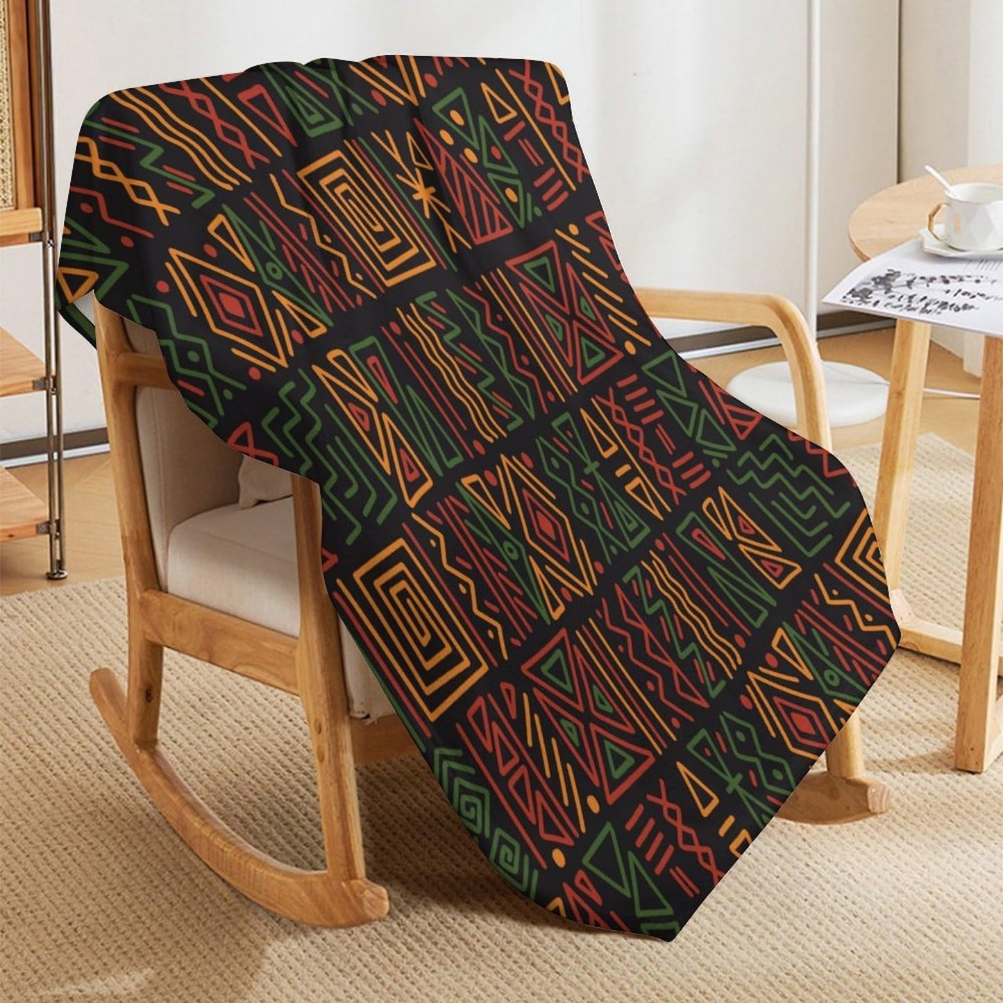 ZhiRain African Tribal Throw Blanket African Juneteenth Ethnic Style Blankets for Sofa Bed Couch Chair Or Dorm 50"x60"
