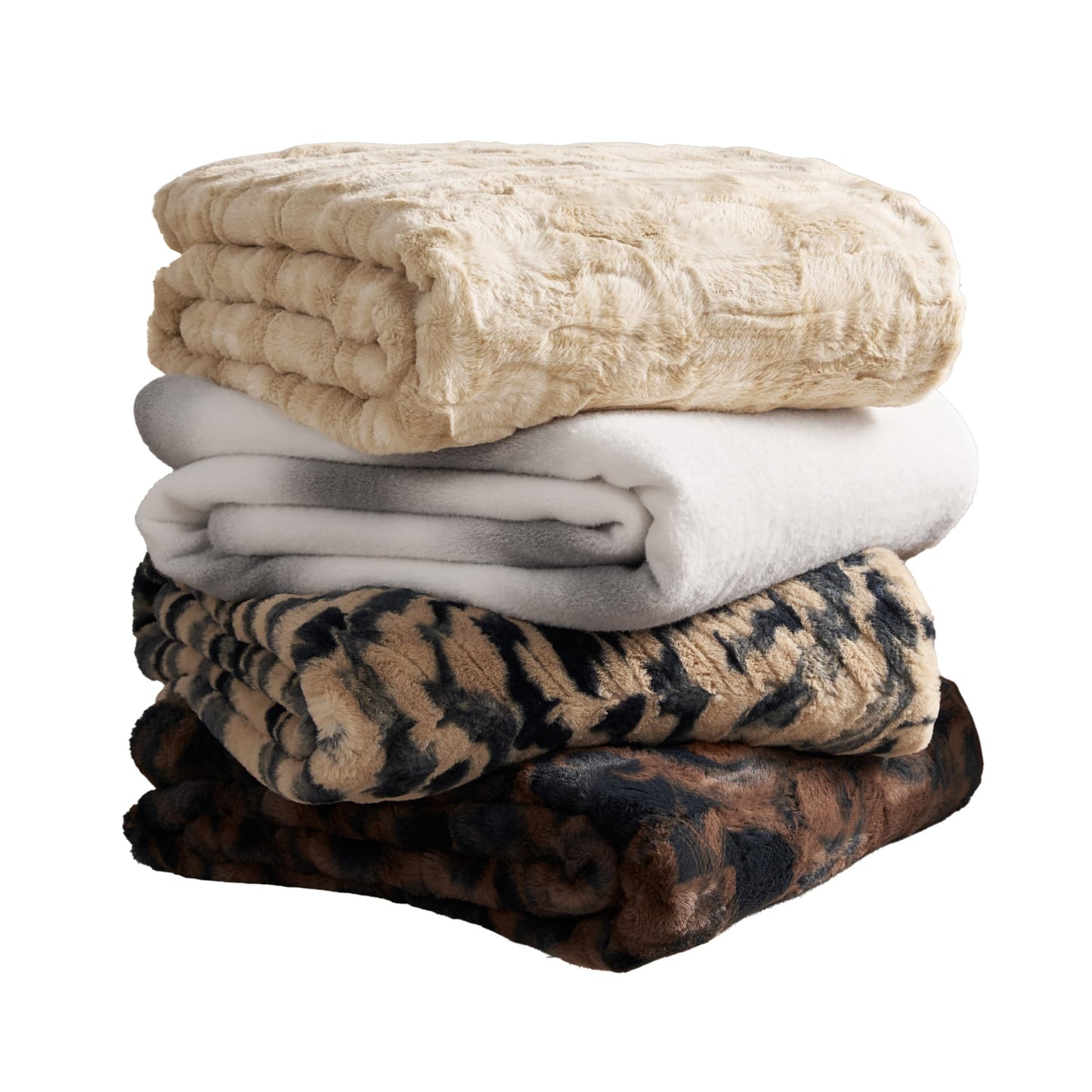 Nine West Faux Fur Throw Blanket, 50"x70", Cacao Nibs Brown