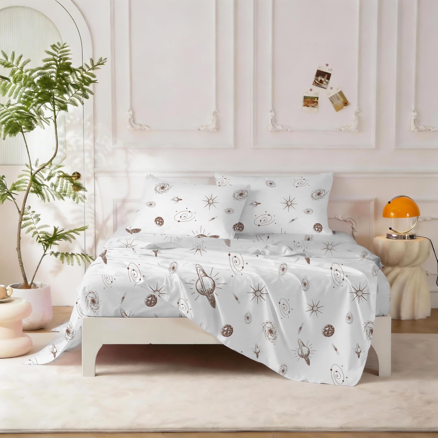 SDY 7Piece Galaxy Bedding,Space Comforter Twin and Sheet Set for Kids,Girls, Boys,Include 1Comforter，1Fitted Sheet，1Flat Sheet，2Pillowcases2 PillowShams