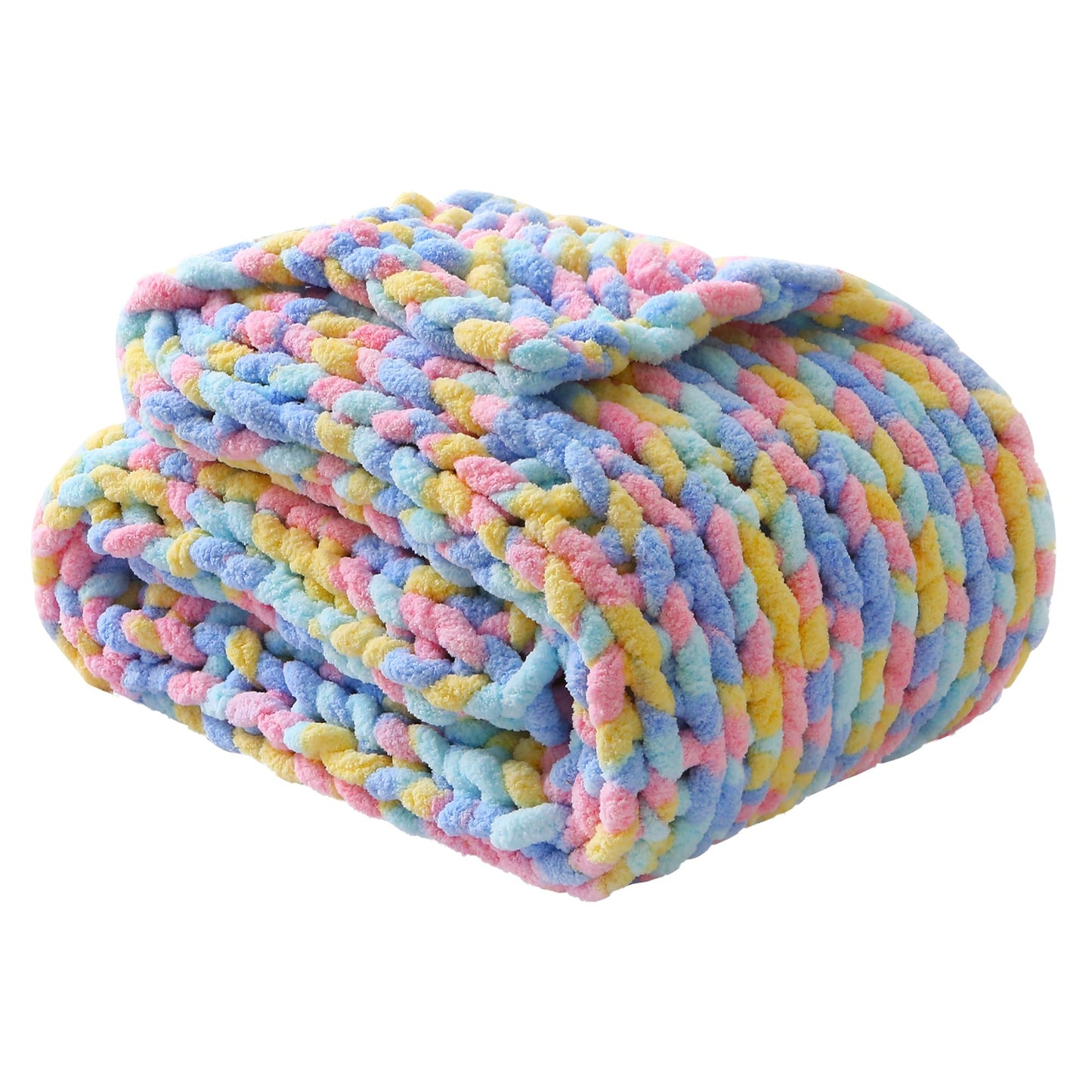 Mooreeke Chunky Knit Blanket 50"x60" Soft Washable Chenille Throw Blanket Cozy 100% Handmade Crochet Gift Blankets with Jumbo Chenille Yarn for Couch Bed Sofa Room Decor -Purple and Pink
