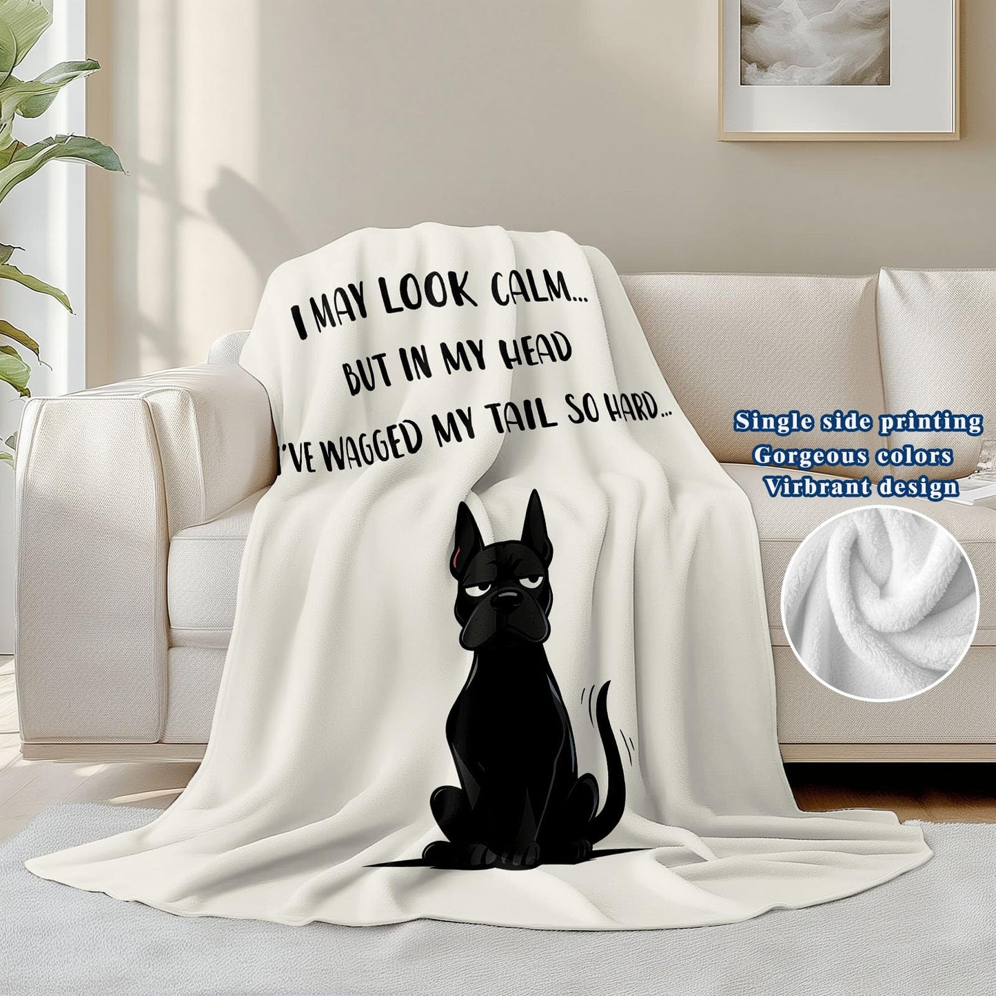 keepitcozi Funny Bull Terrier Gifts Blanket for Adult Kids, Unique Best Friend Birthday for Women Men, Gag Gift, Relaxation Stress Relief Gifts for Cowoker, Quirky Home Decor for Dog Lovers 50"x60"