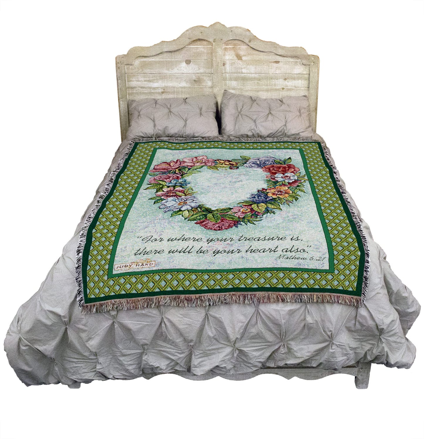 Pure Country Weavers Treasured Heart Blanket - Sympathy Bereavement Gift Tapestry Throw Woven from Cotton - Made in the USA (72x54)