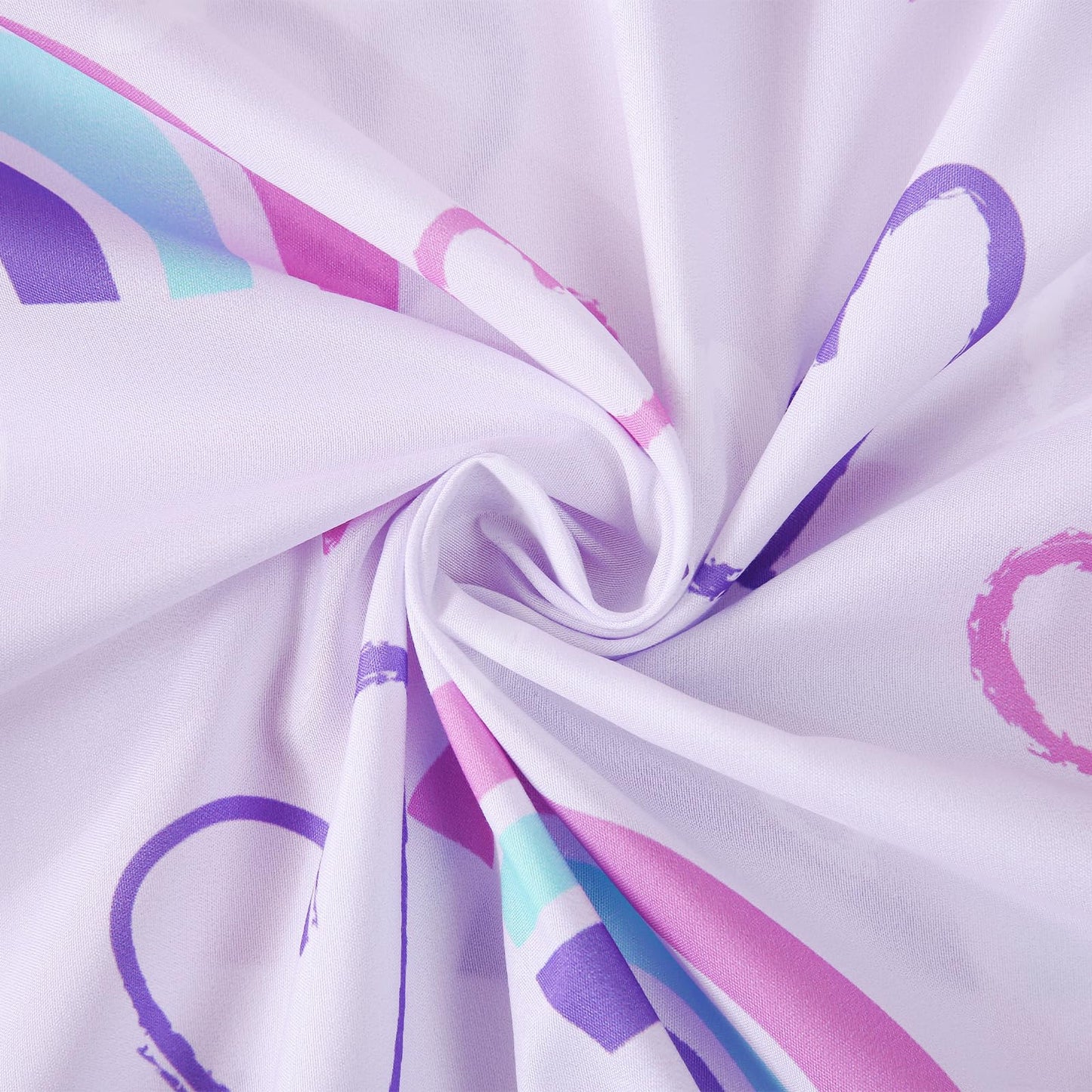 Swiftify Twin Sheet Set Kids, Rainbow Hearts Purple Sheets, 3-Piece Bed Sheet Set for Boys & Girls, Soft Brushed Microfiber Bedding, Deep Pocket, Wrinkle & Fade Resistant