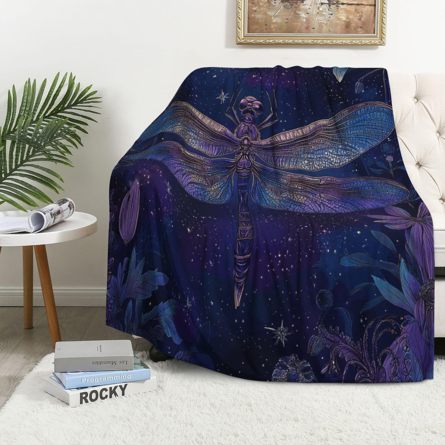 Dragonfly Throw Blanket Soft Warm Cozy Dragonflies Blankets Fuzzy Plush Fleece Dragonfly Blanket Gifts for Couch Bed Sofa Home Decor 40''X50''