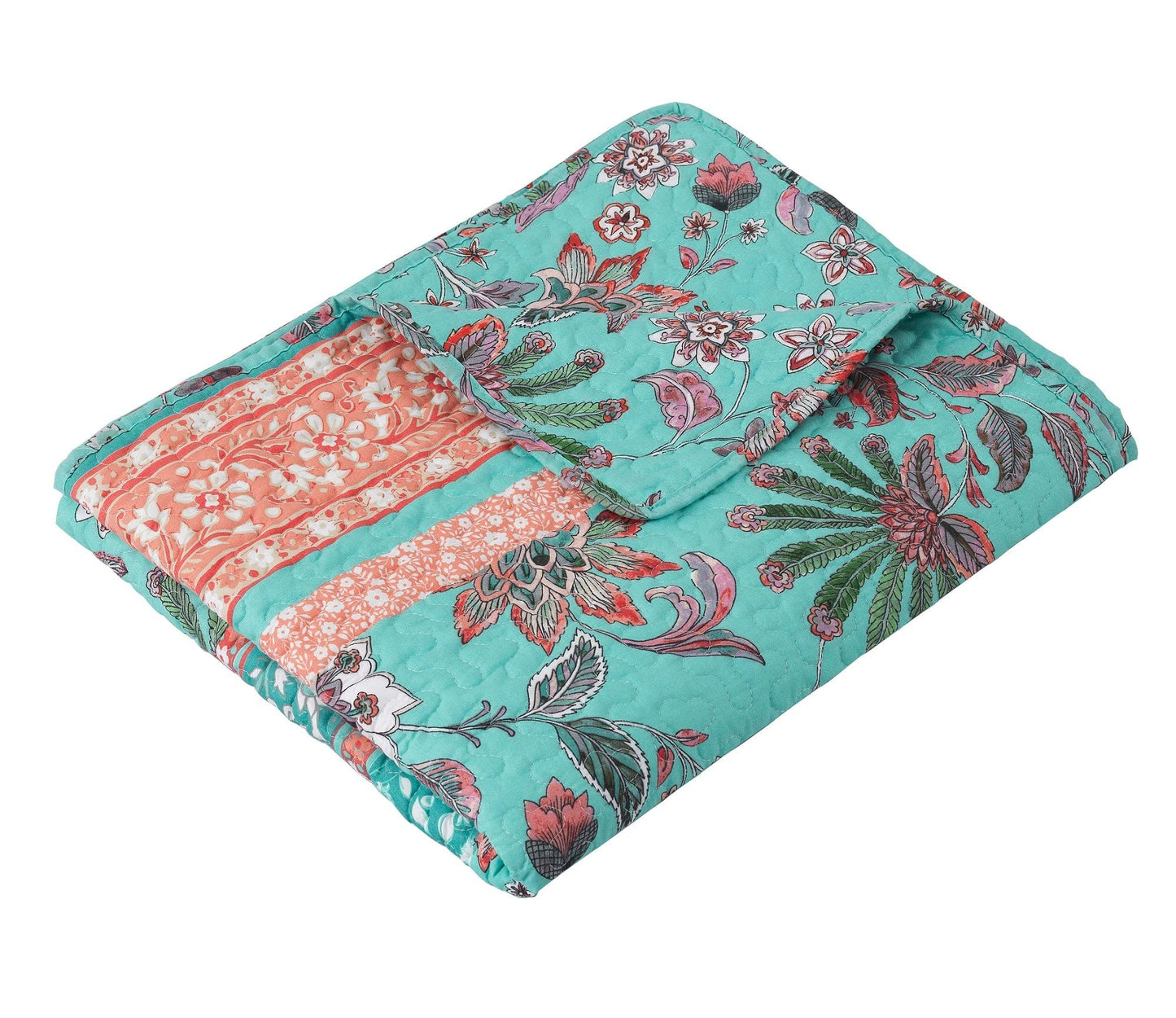 Greenland Home Barefoot Bungalow Audrey Throw Blanket, 50 x 60-inch, Turquoise
