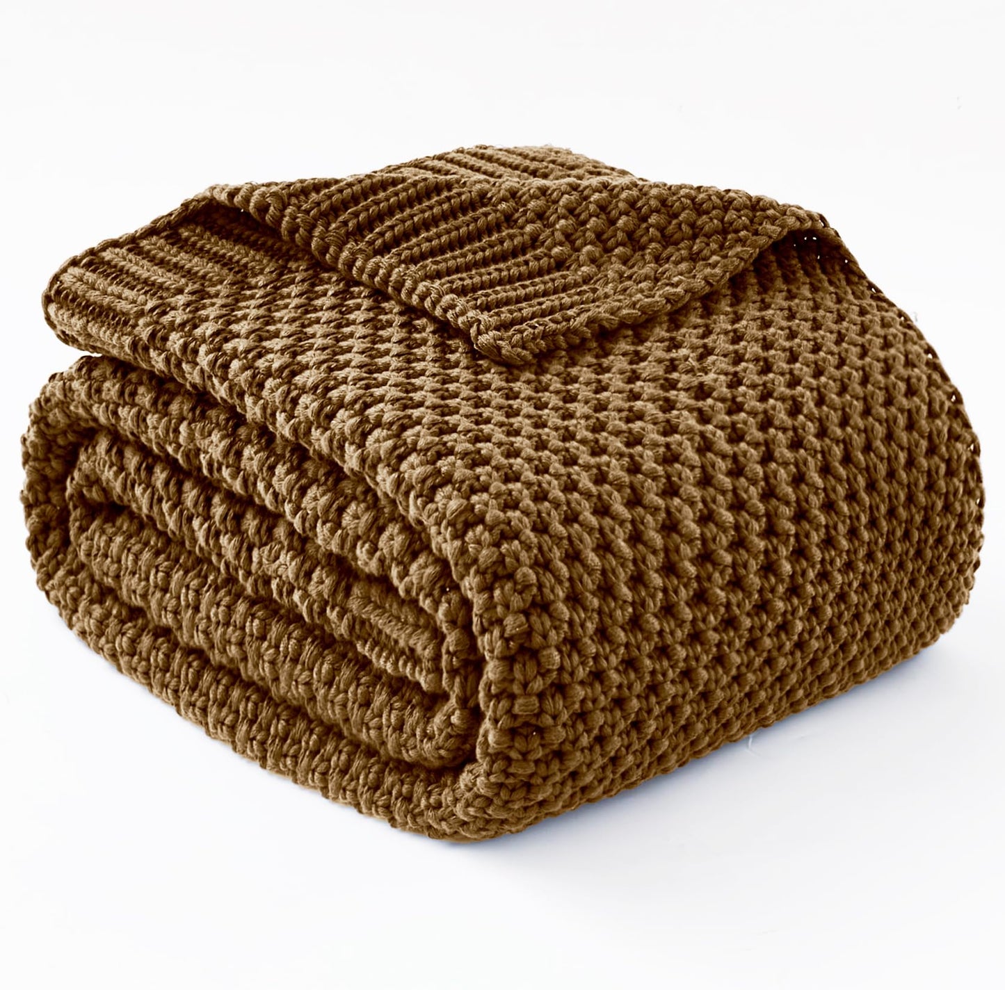 Topcee Knitted Weighted Blanket - 50"x60" 5lbs Cooling Chunky Knit Heavy Blanket for Adults Cable Yarn Knit Decorative No Beads Soft, Cozy and Cooling Weighted Throw Blankets Machine Washable