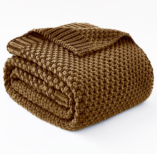 Topcee Knitted Weighted Blanket - 50"x60" 5lbs Cooling Chunky Knit Heavy Blanket for Adults Cable Yarn Knit Decorative No Beads Soft, Cozy and Cooling Weighted Throw Blankets Machine Washable
