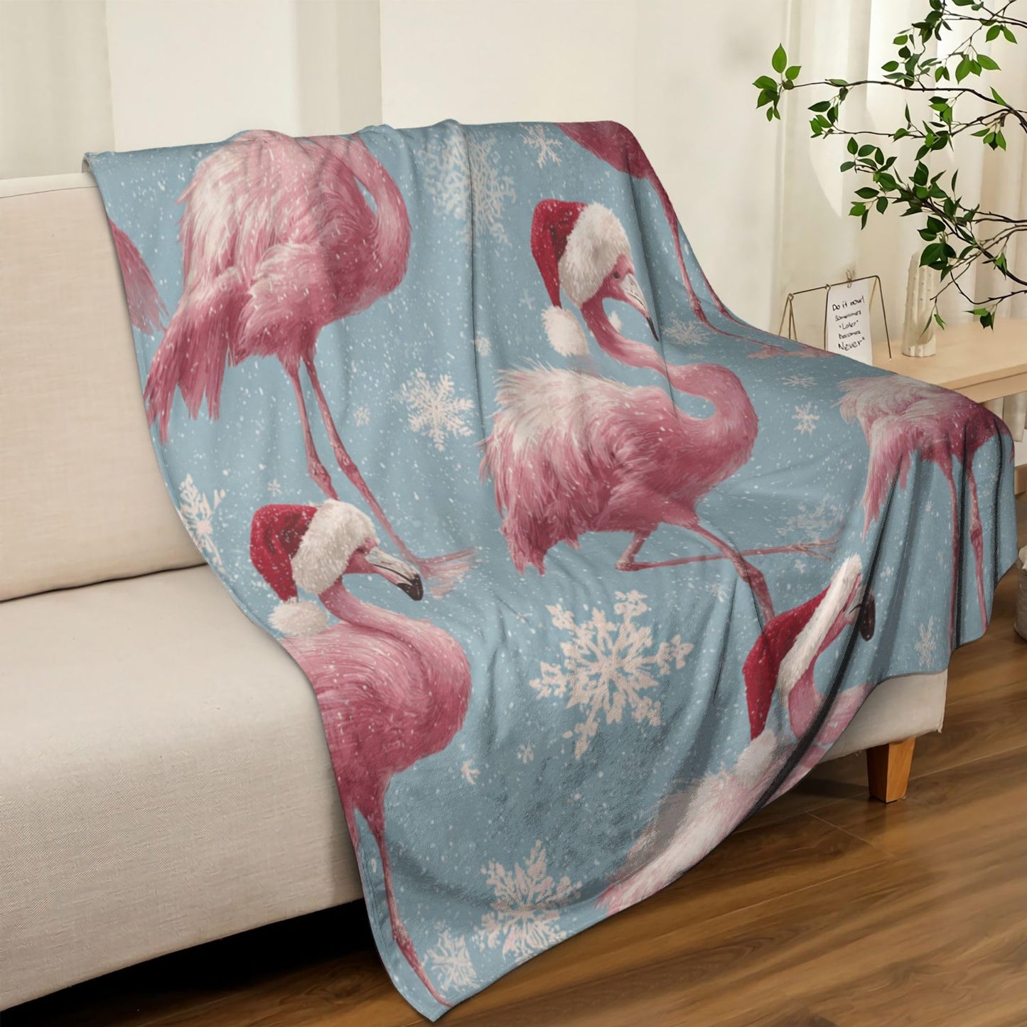 Flamingo Throw Blanket Soft Warm Cozy Christmas Flamingos Blankets Fuzzy Plush Fleece Flamingo Blanket Gifts for Couch Bed Sofa Home Decor 40''X50''