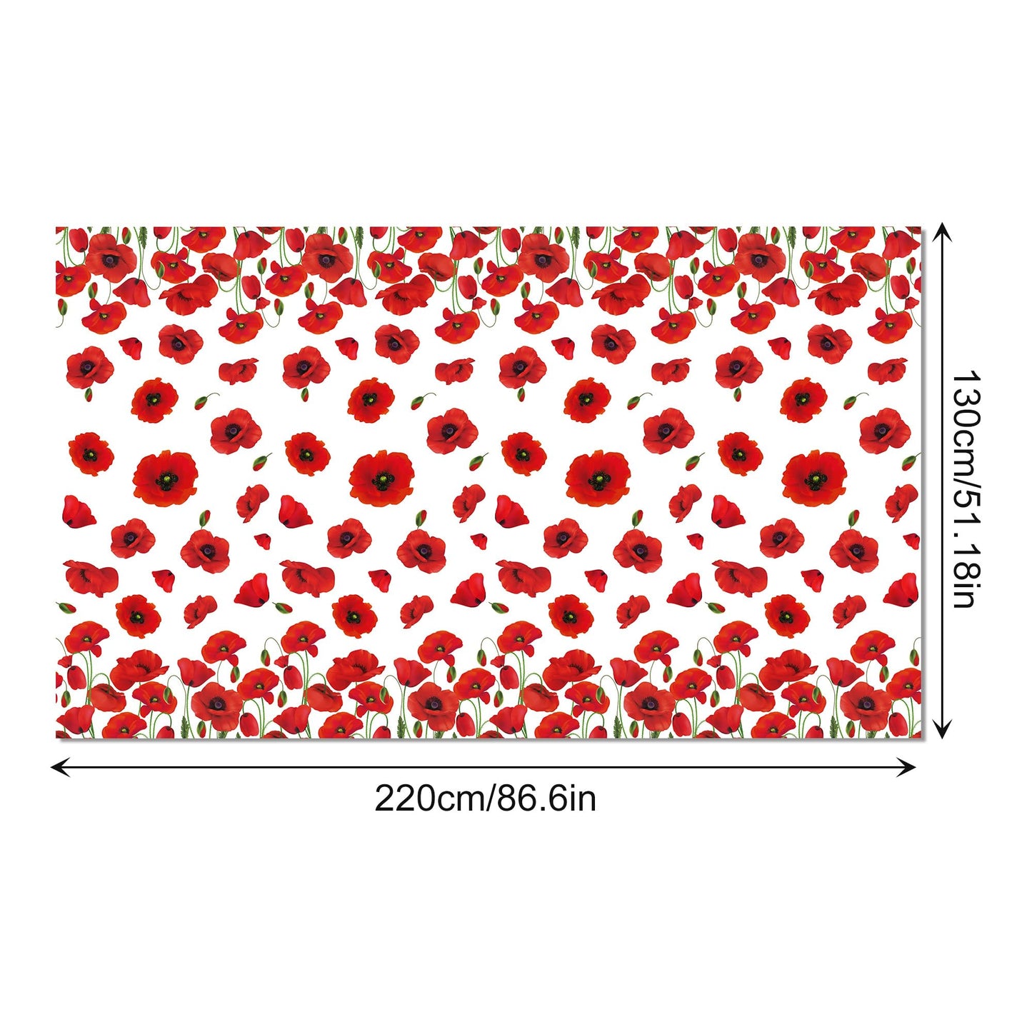 Adirasenotek 3 PCs Red Poppy Flowers Tablecloths Decorative Table Cover Spring Floral Tablecloth Plastic Tablecloths for Holiday Table Birthday Wedding Picnic Party Supplies,87x54In