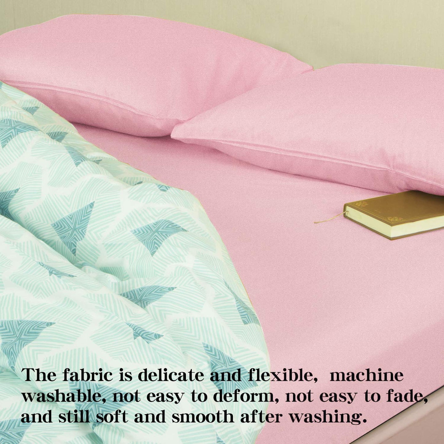 NTBAY Twin Fitted Sheet Only - Brushed Microfiber Deep Pocket Fitted Sheet - Soft, Wrinkle-Free, Fade-Resistant, Stain-Resistant, Hotel Quality Fitted Bed Sheet, Pink