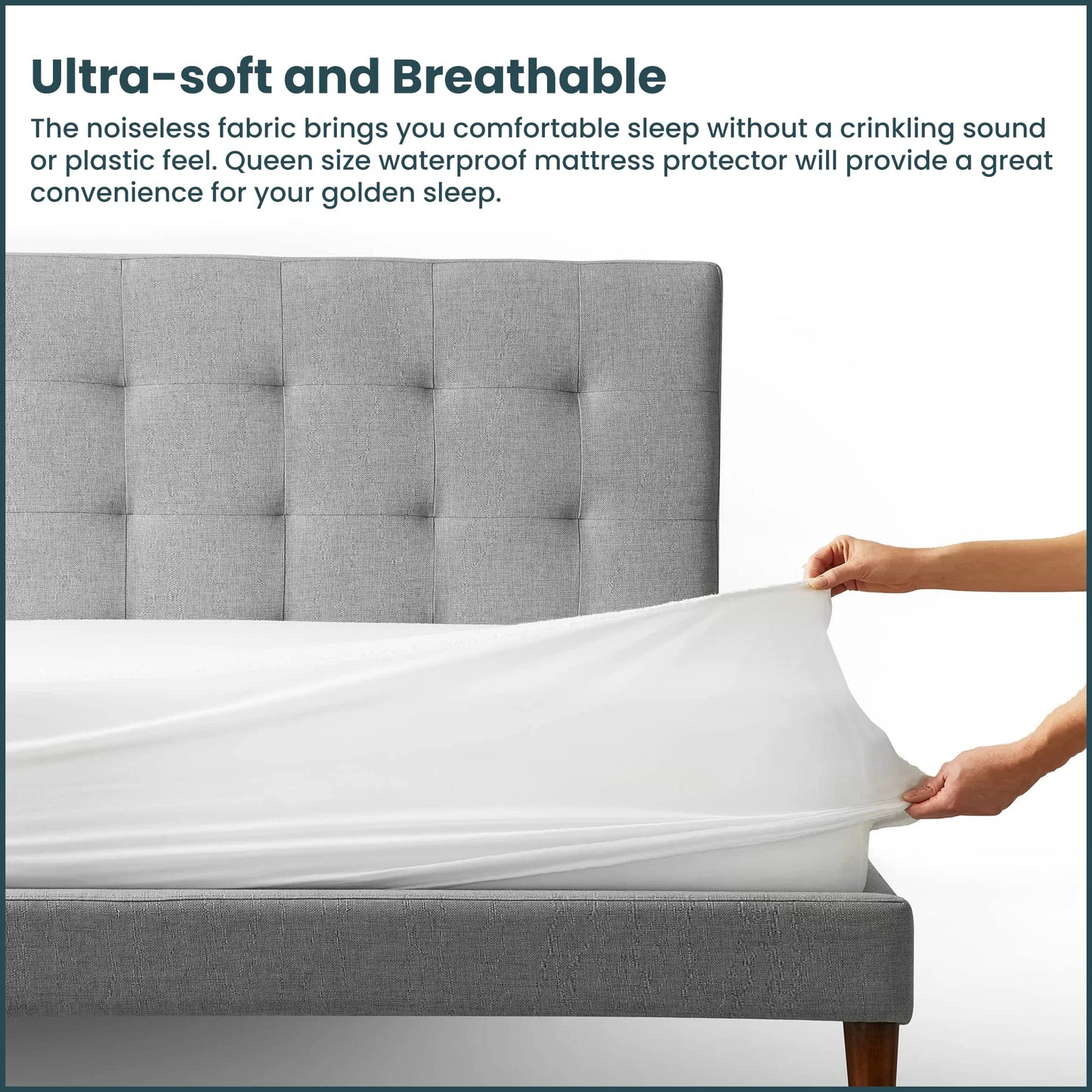 Spinal Sleep, Ultra Soft-Premium Zippered Mattress Protector Cover, Water Proof, Breathable and noiseless, Fits Mattress 10 to 14-Inch, Queen, White