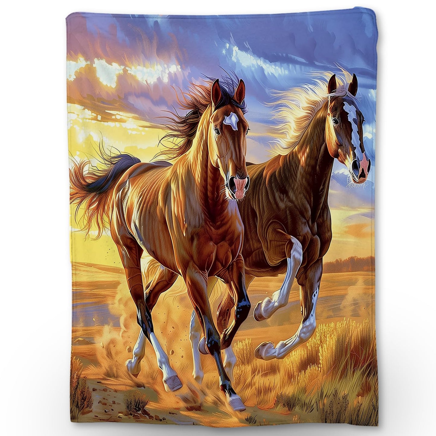 Ti Caldi Horse Blanket - Soft Cozy Lightweight Flannel Throw Blanket for Couch, Bed, Travel, Outdoor Use | Warm, Fluffy, Fuzzy Blankets for Adults Kids Women Men Boys Girls 40×50 in