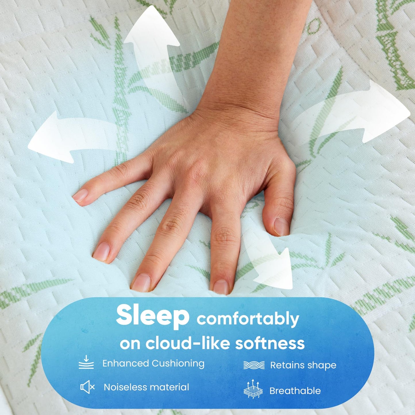 Sweetcrispy Dual Layer Queen Memory Foam Mattress Topper, 2 Inch Gel Memory Foam Plus 1 Inch Down Alternative Pillowtop Mattress Pad Cover, Cooling Bed Topper for Pressure Relief