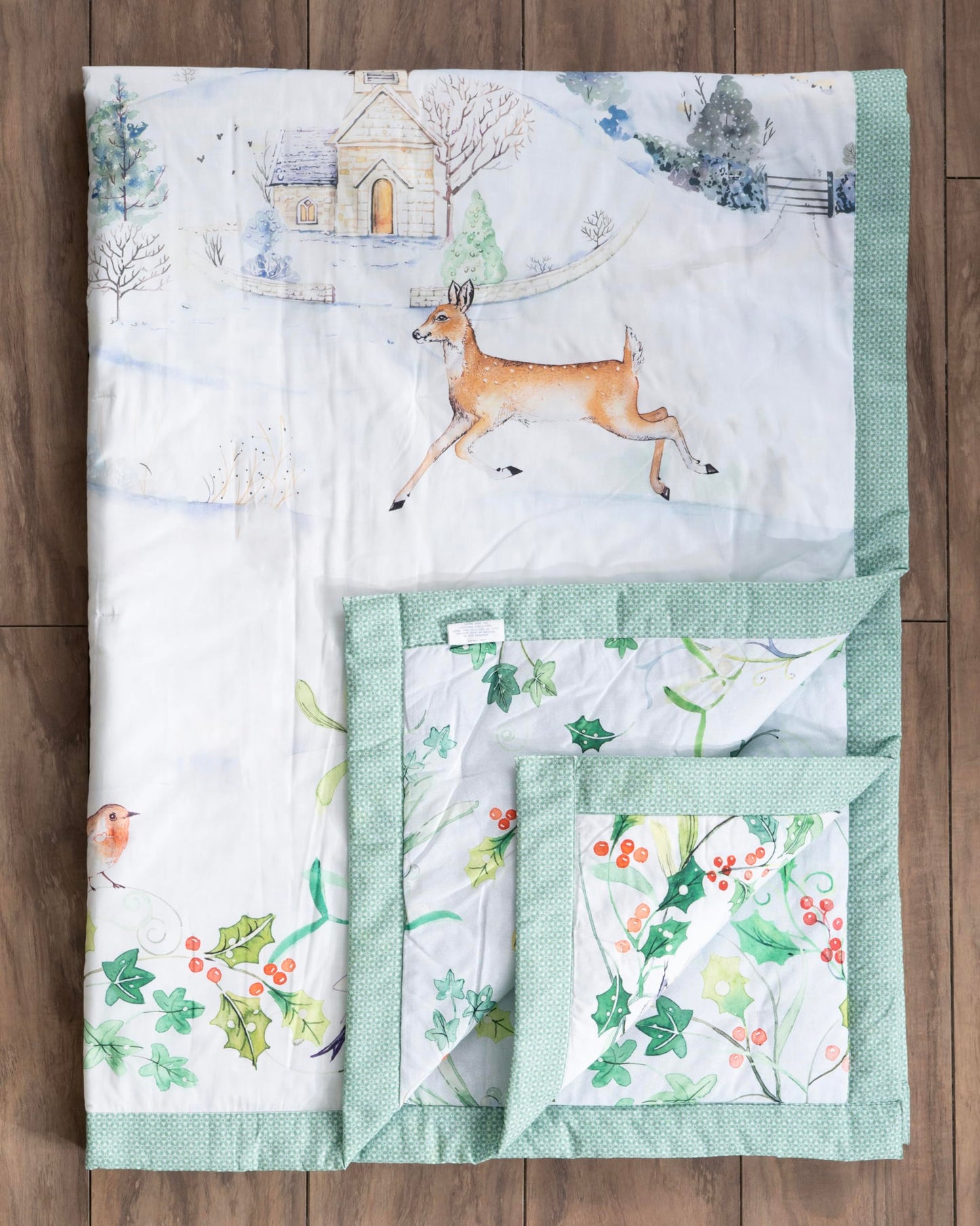 Maison d' Hermine Throw Blanket for Couch Lightweight Soft Warm Breathable Cotton Throw Blankets for Bed Girls Boys Women Men Gift Sofa Travel Living Room Spring Summer (Snowy World, 60" X 80")
