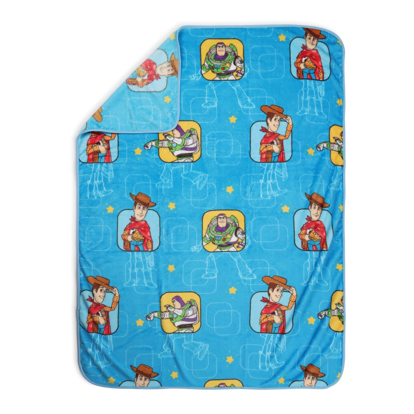 Jay Franco Kids Nogginz Set – 12" Inches Nogginz Pillow & 40" x 50" Inches Cozy Plush Throw Blanket, Ultra-Soft Character Nap Set for Travel, Bedroom & Couch Décor, Blue - Toy Story Woody
