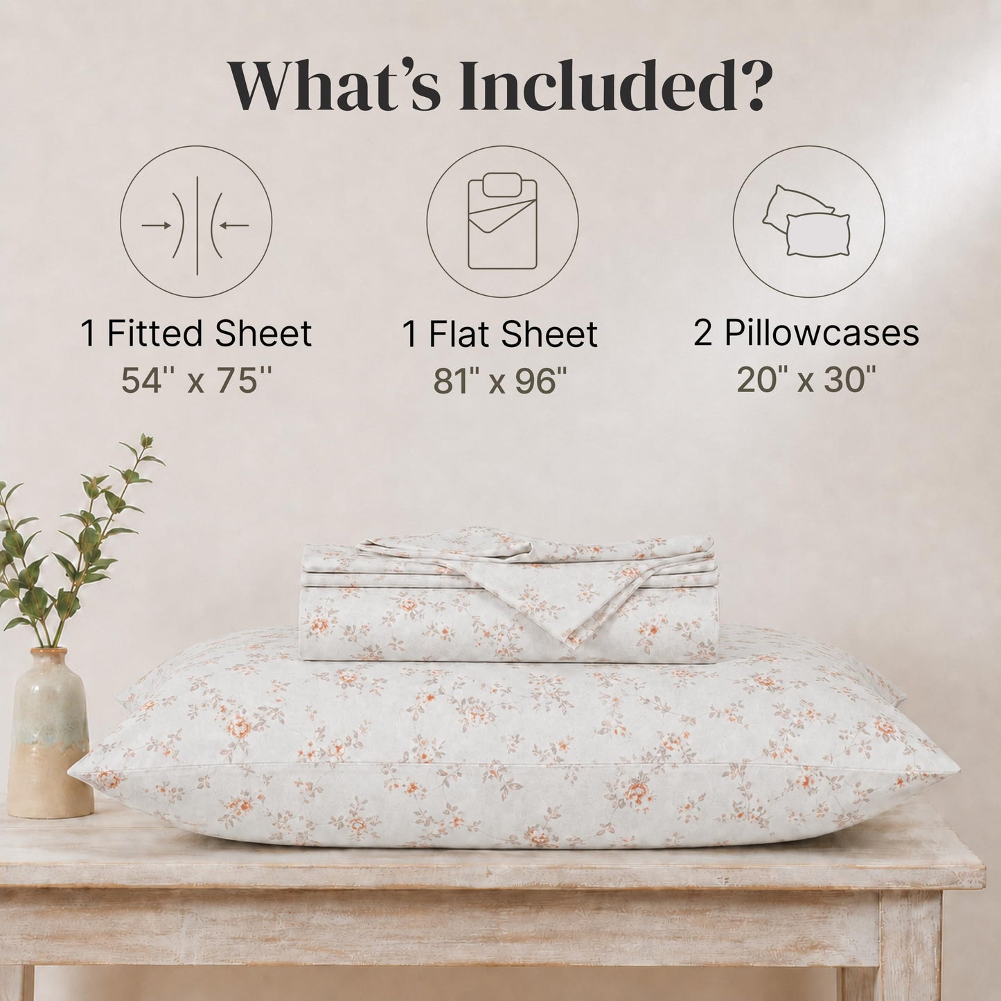 Modern Threads Silky Soft Microfiber and Wrinkle Free Sheets - Luxurious Microfiber Bed Sheets Includes Flat Sheet, Fitted Sheet with Deep Pockets, & Pillowcases Kashmir Rose Clay, Full