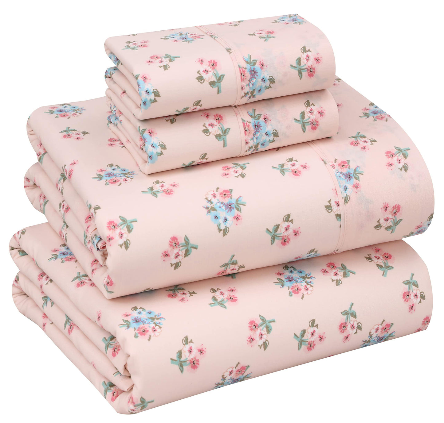RUVANTI 100% Cotton Percale Sheets Queen Size, Spring On