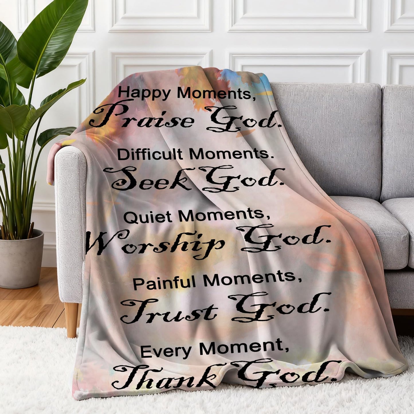 COMFAR Christian Gifts for Women Faith, Inspirational/Religious/Spiritual/Baptism Gifts for Adults/Girl, Soft Throw Blankets for Women/Men, First Holy Communion Gifts for Girls 40"x 50"