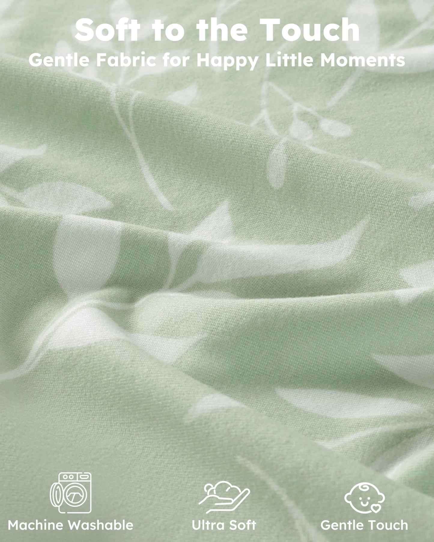 Nyessmee Pack and Play Sheets for Boys Girls, 38" x 26" Mini Crib Sheets Fitted for Pack n Play Mattress, Soft Breathable Playard Sheets, 2-Pack Green Koala