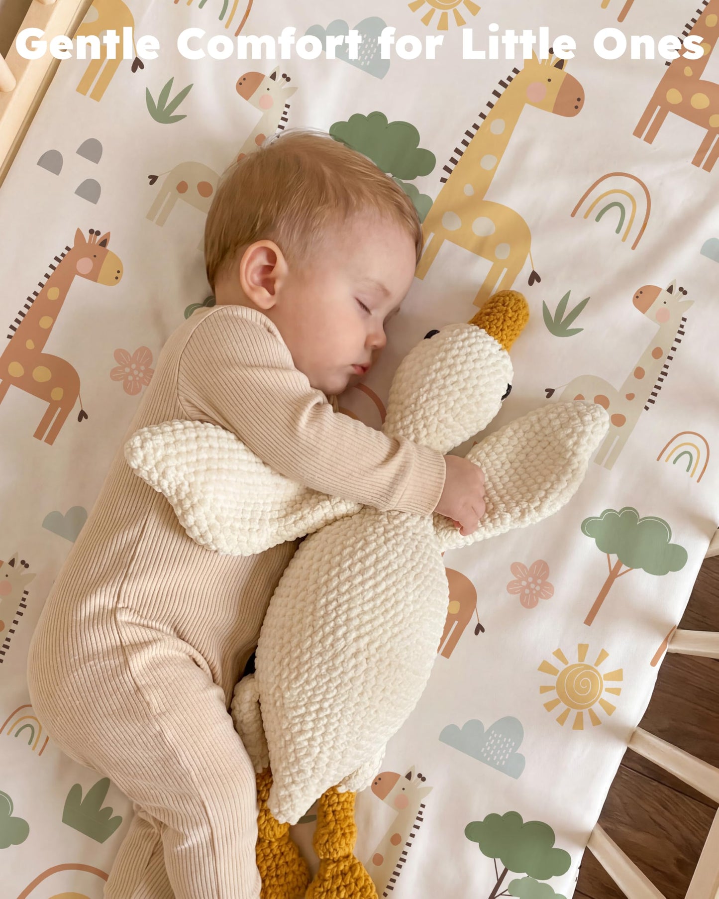 Nyessmee Pack and Play Sheets for Boys Girls, 38" x 26" Mini Crib Sheets Fitted for Pack n Play Mattress, Soft Breathable Playard Sheets, 2-Pack Khaki Giraffe
