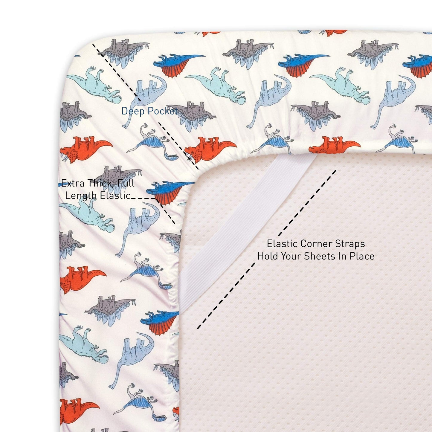 1500 Supreme Kids Bed Sheet Collection - Fun Colorful and Comfortable Boys and Girls Toddler Sheet Sets - Deep Pocket Wrinkle Free Soft and Cozy Bedding - Twin XL, Dinosaurs