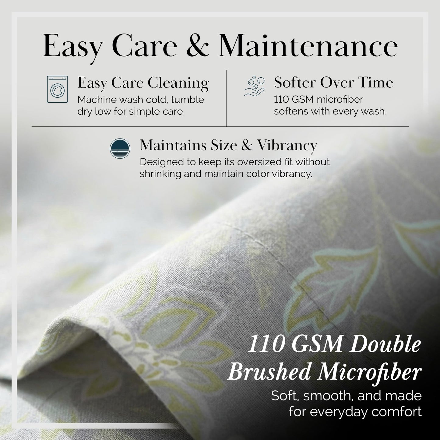 Southshore Fine Living, Inc. Duvet Cover King/California King Size Set – Extra Soft Bedding w/Zipper Closure – King Duvet Cover Set 108"x98", 2 Pillow Shams 20"x36" – Wrinkle Resistant– Blossom Slate