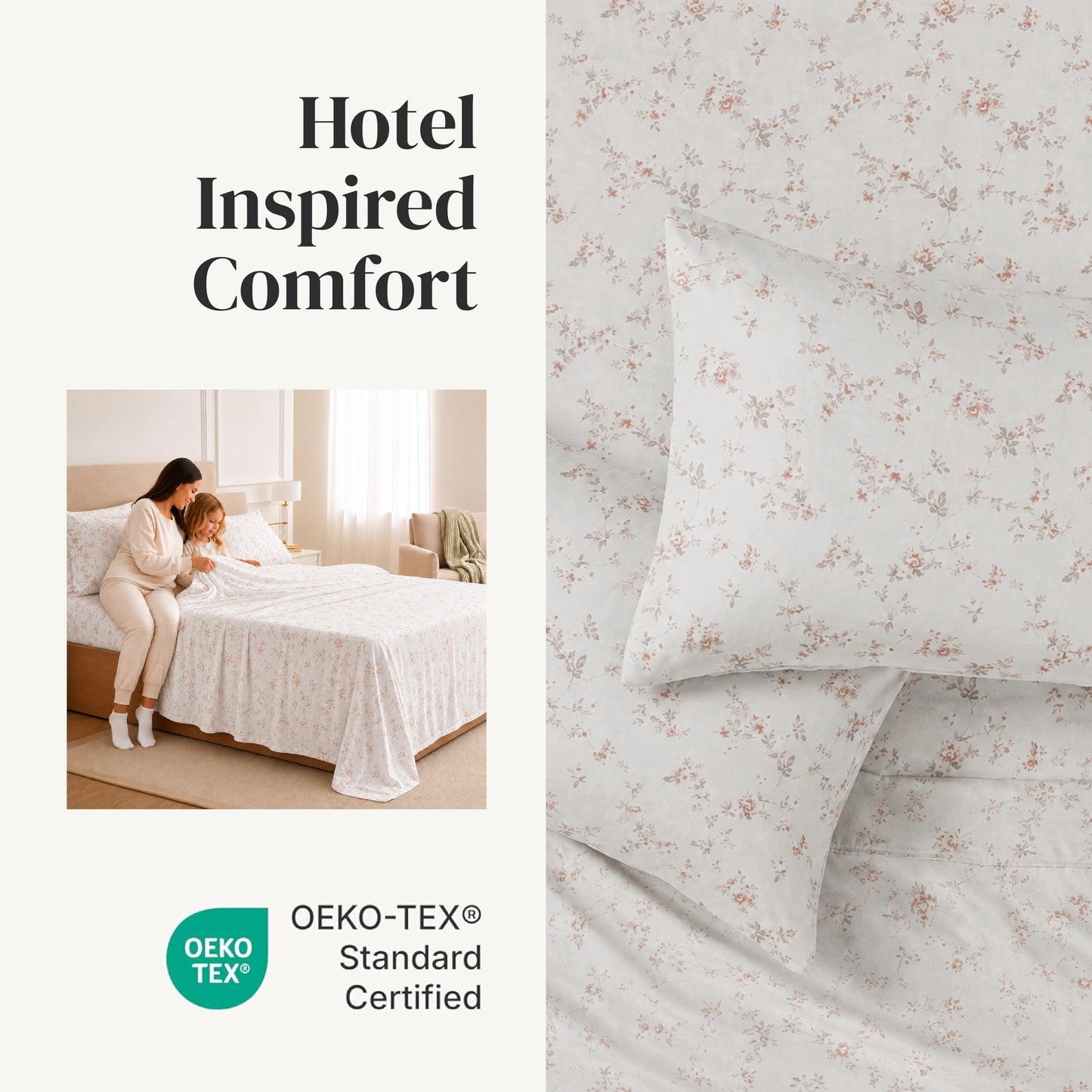 Modern Threads Silky Soft Microfiber and Wrinkle Free Sheets - Luxurious Microfiber Bed Sheets Includes Flat Sheet, Fitted Sheet with Deep Pockets, & Pillowcases Kashmir Rose Clay, Full