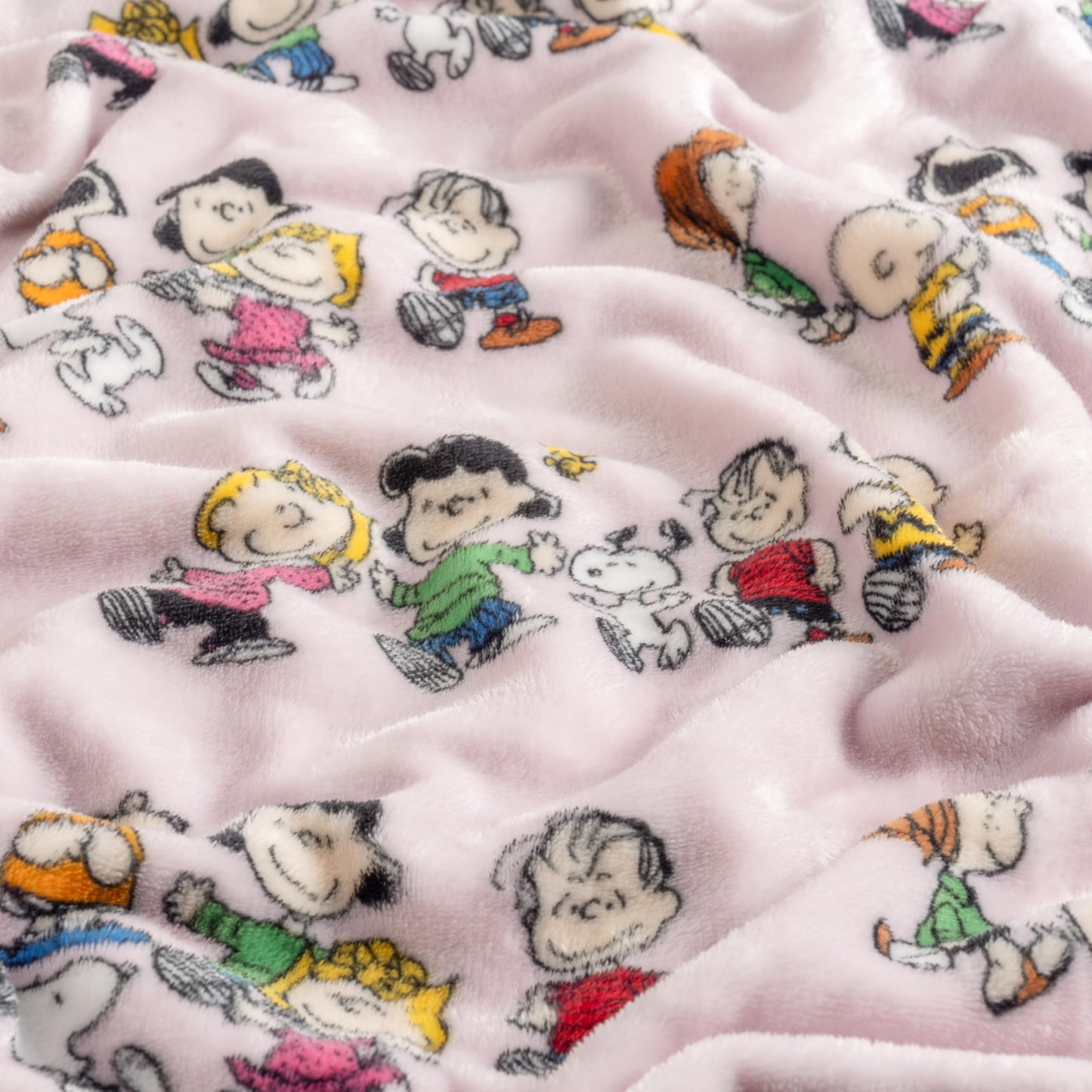 Berkshire Blanket Peanuts® VelvetLoft® Cute Character Snoopy Plush Throw Blanket,Peanuts Laughing Robe Lilac,Throw 55 in x 70 in (Official Peanuts® Product)
