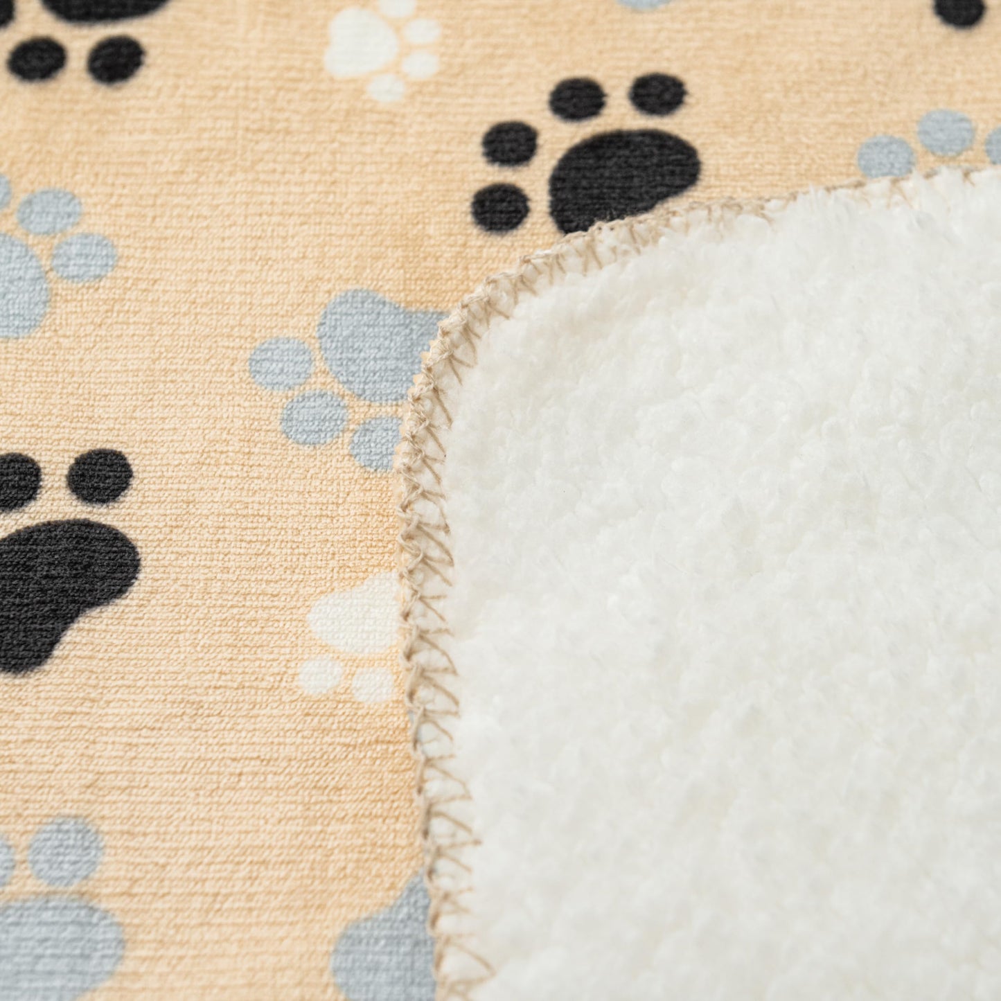 AIWEK Dog Blankets Waterproof Pet Blanket Paw Printing Super Soft Warm Fluffy Facecloth Sofa Car Bed Protector, Urine Proof Washable for Puppy Large Dogs & Cats 40"*30" Beige