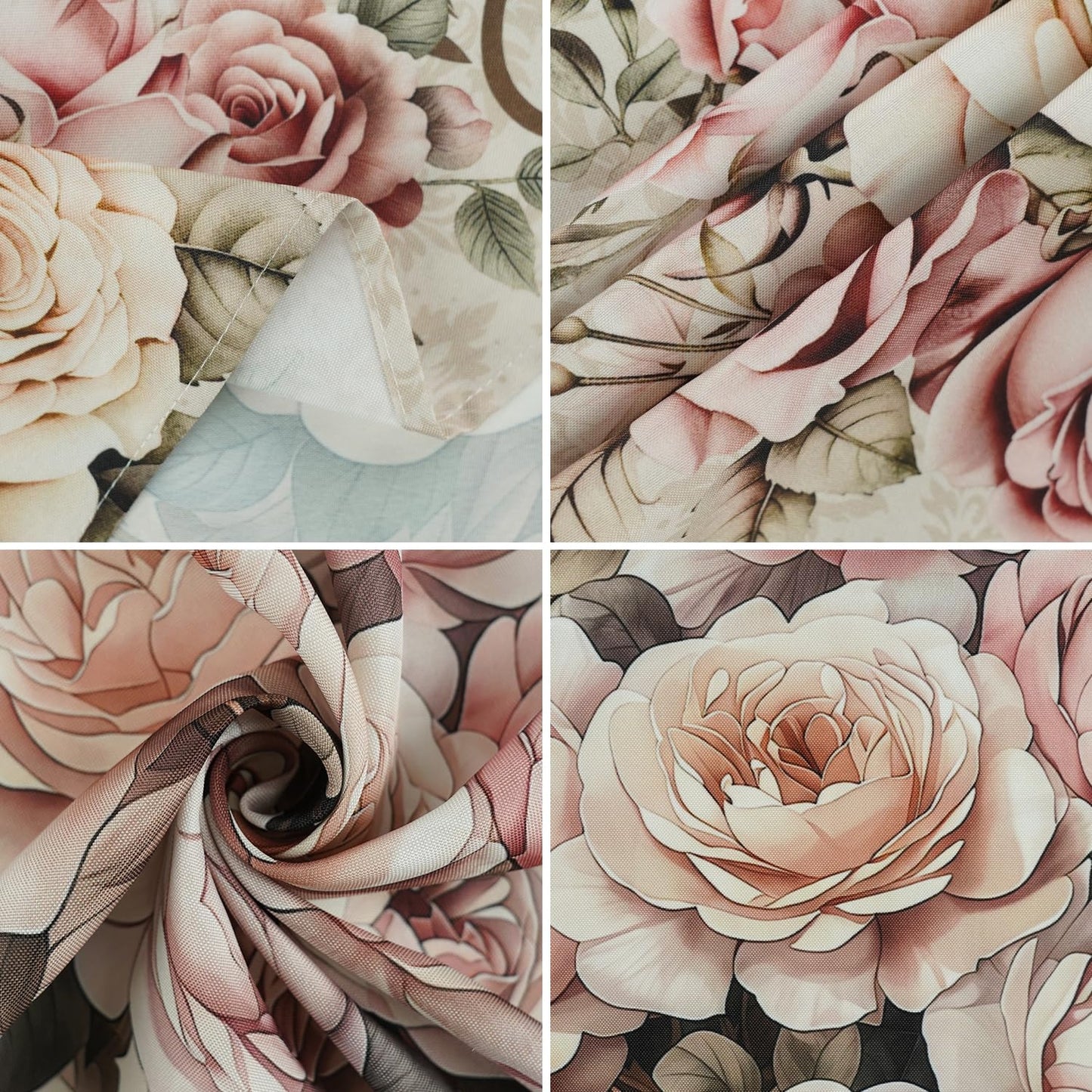 Faptoena Oval Floral Tablecloth 60×84 inch Rose Gold Table Cloth Modern Minimalist Style Decorations for Dining Room Coffee Table Outdoor Picnic