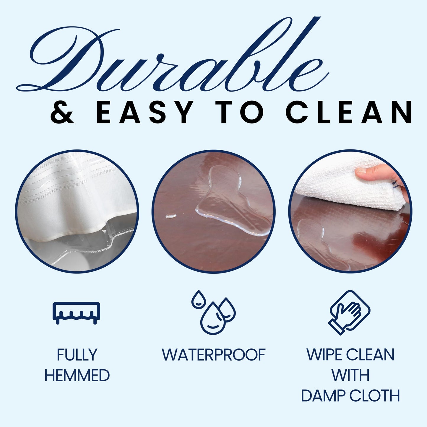 Broder Heavy Duty Clear Plastic Table Cover Protector Rectangle 52x70 – Waterproof, Oil Proof, Wipeable Vinyl Tablecloth Protector, Thick PVC, for Dining Room, Kitchen, Desk, Office, Everyday Use