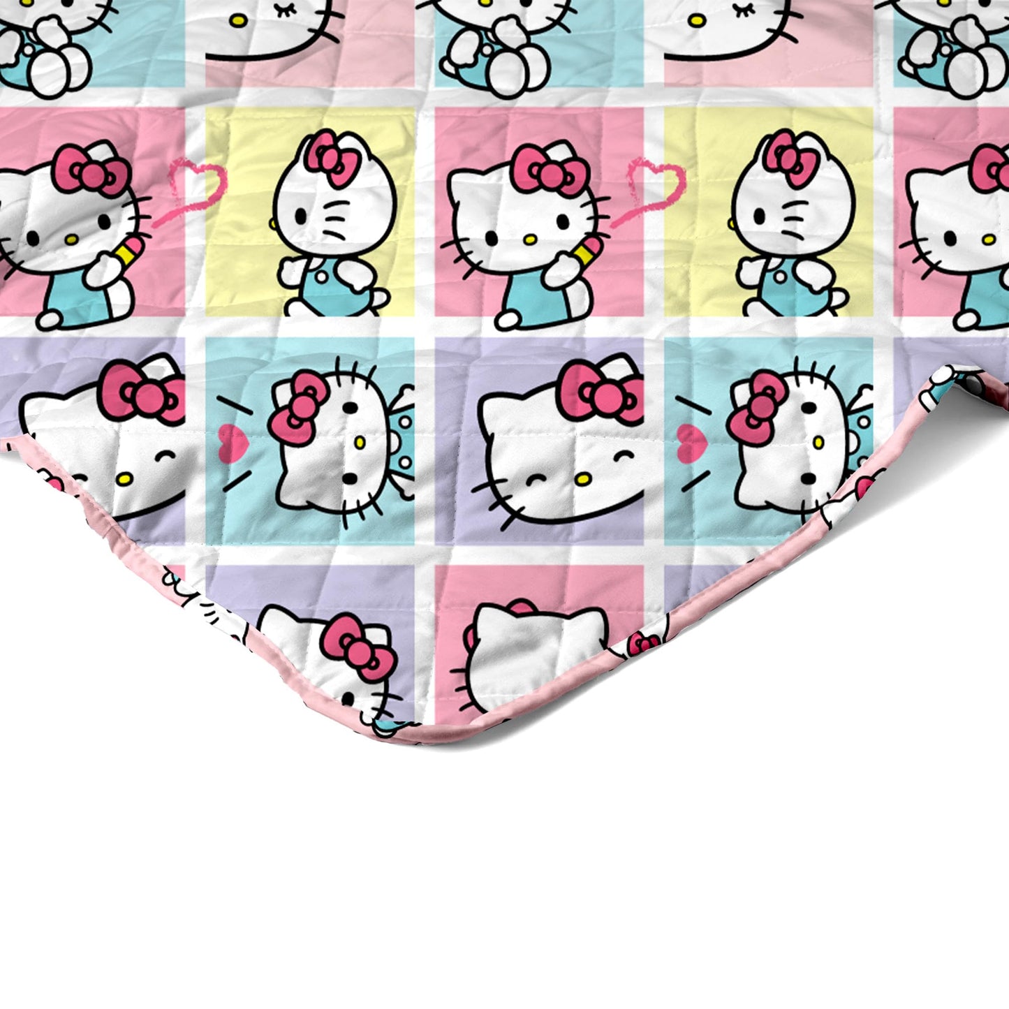 Northwest Hello Kitty Sweet As Can Be Quilted Throw, Comfy Throw, Adults Boys Girls, Soft Lightweight for Chair or Couch, 60 x 80 Inches